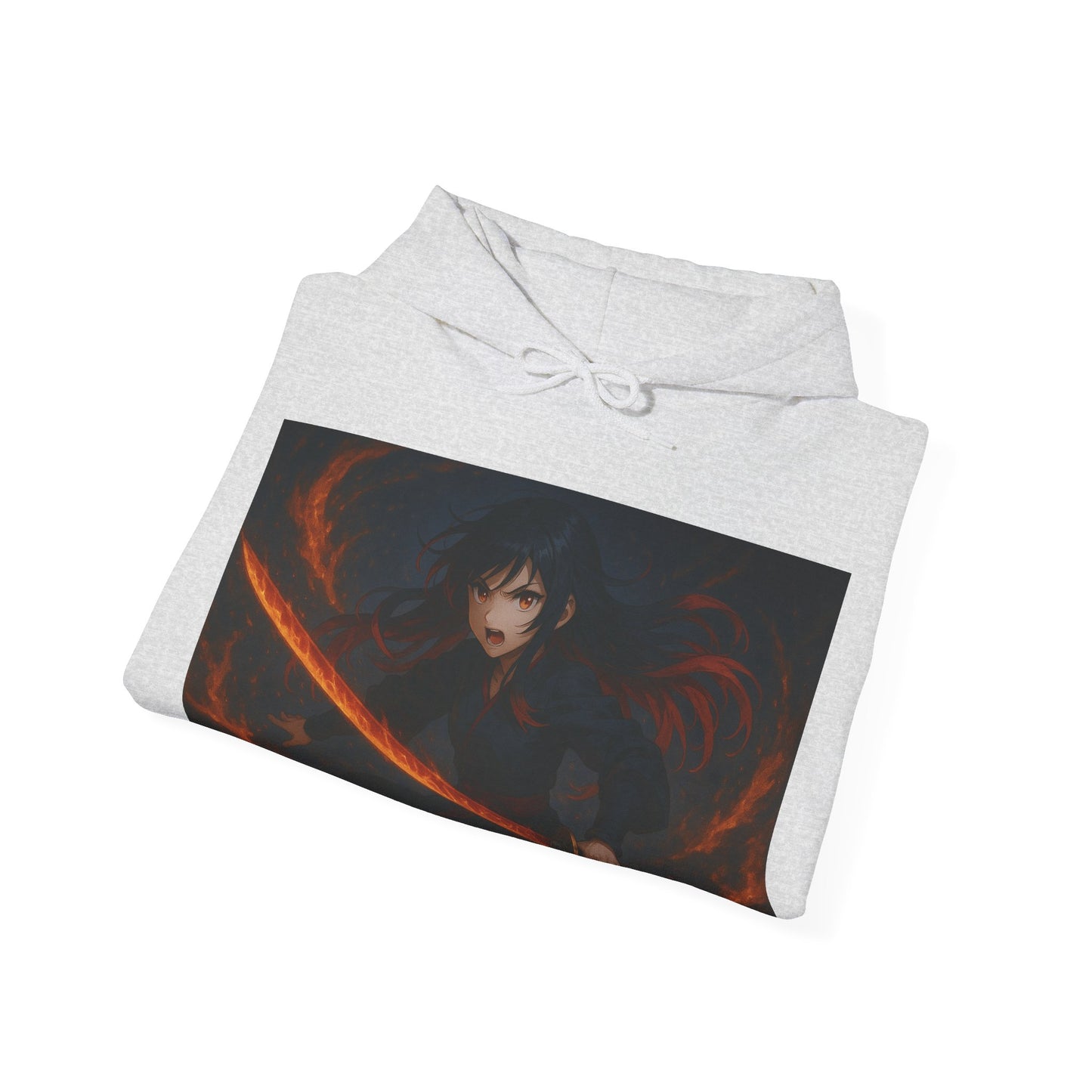 Fierce Samurai Hoodie, Anime Sweatshirt, Unisex Heavy Blend Hoodie, Cosplay Apparel, Gift for Anime Lovers