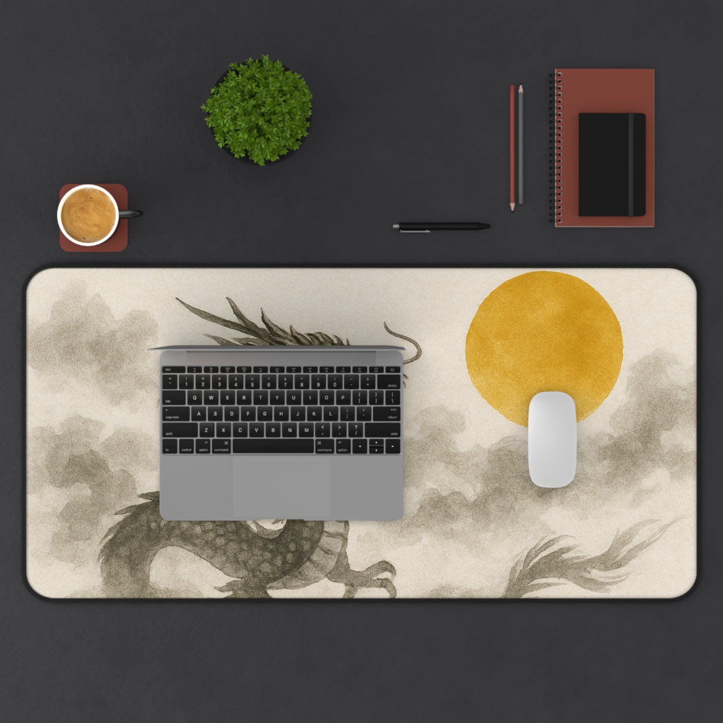 Elegant Dragon Desk Mat - Stylish Home Office Décor, Gaming Mat, Thoughtful Gift for Gamers & Professionals, Asian Aesthetic