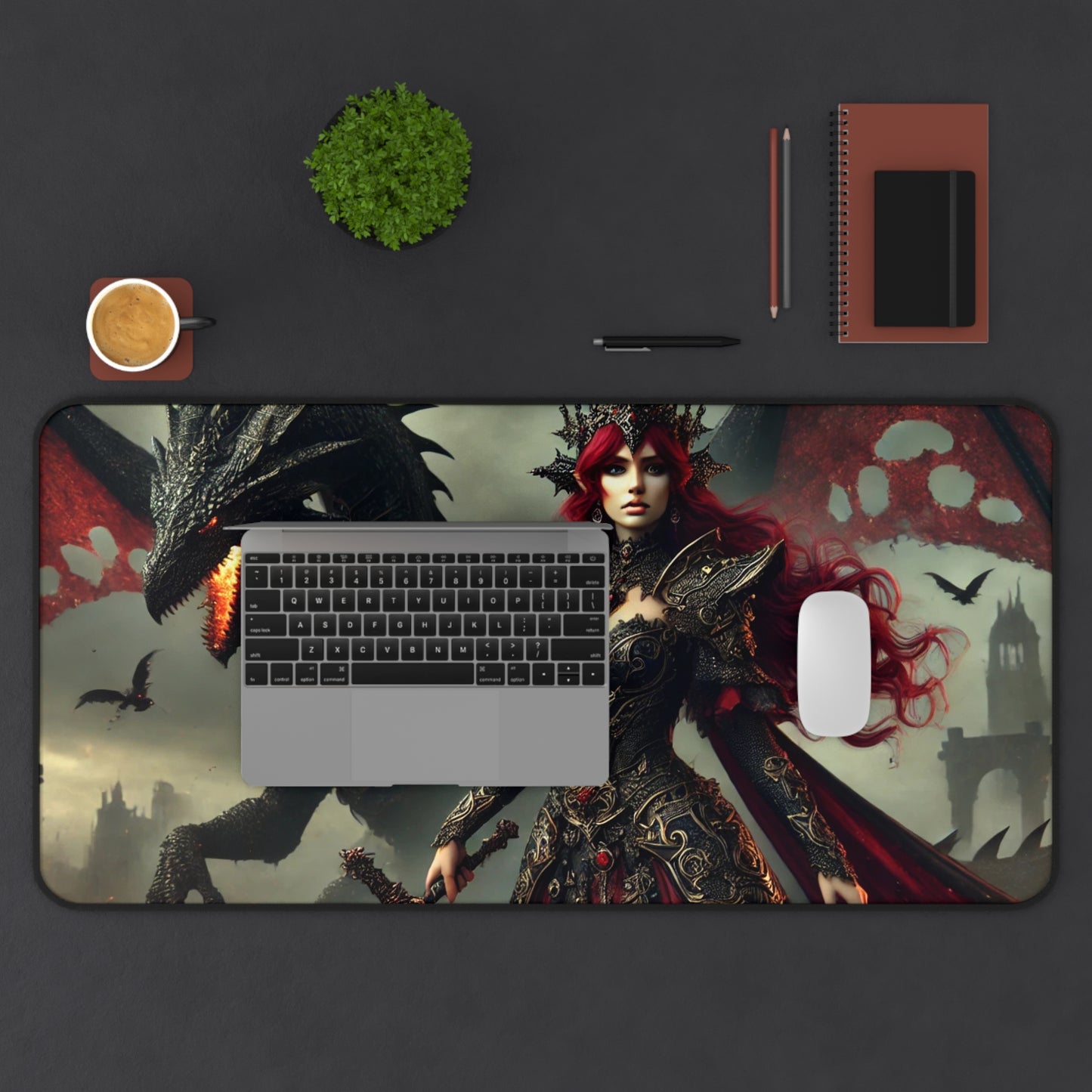 π Fantasy Dragon & Warrior Desk Mat β Gaming Mouse Pad for Home & Office βοΈ
