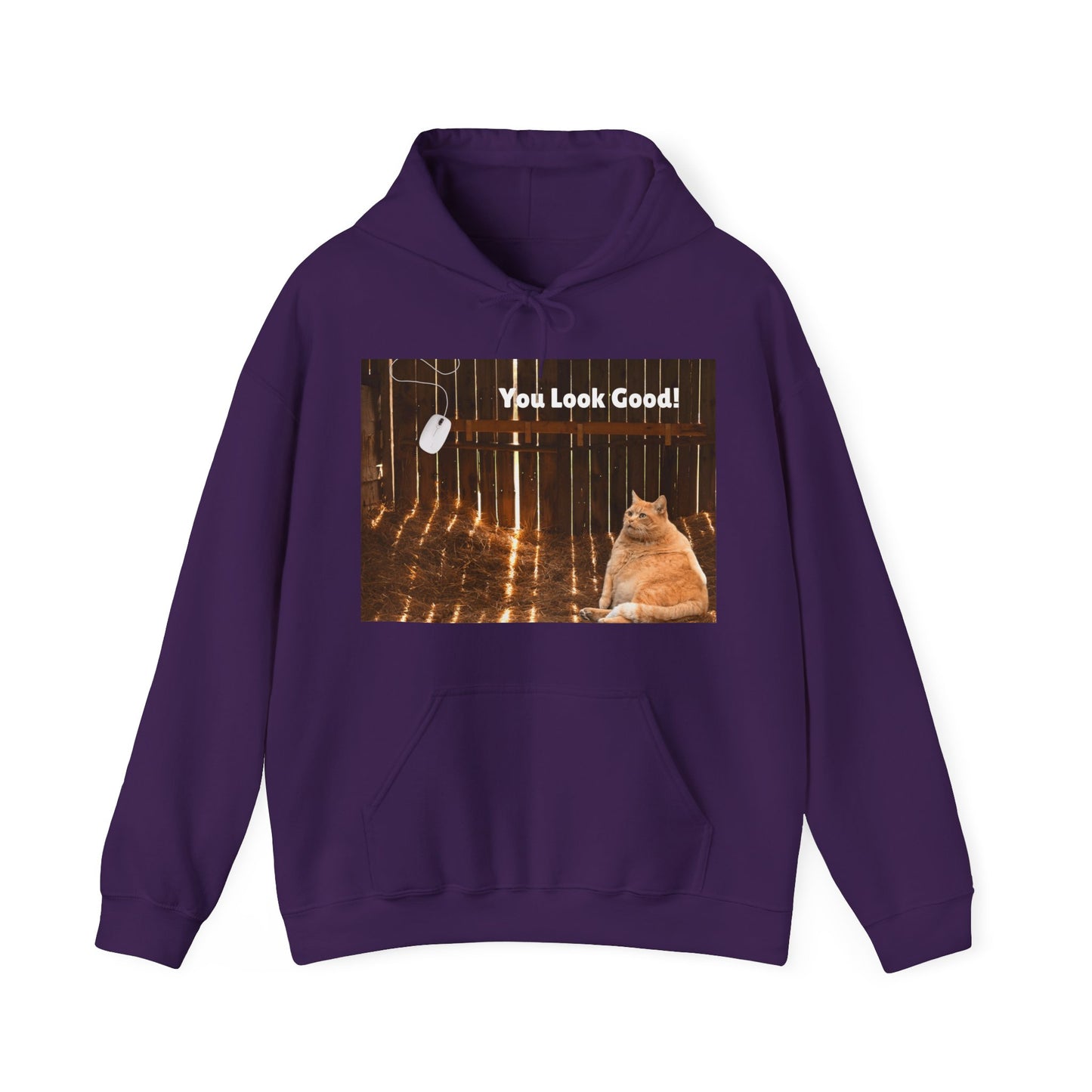 Cozy Cat Vibes Hoodie - You Look Good Unisex Sweatshirt