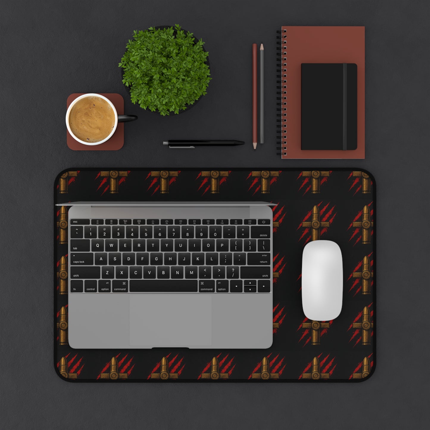Desk Mat - Rebellious Style Bullet & Claw Design for Gamers and Creatives