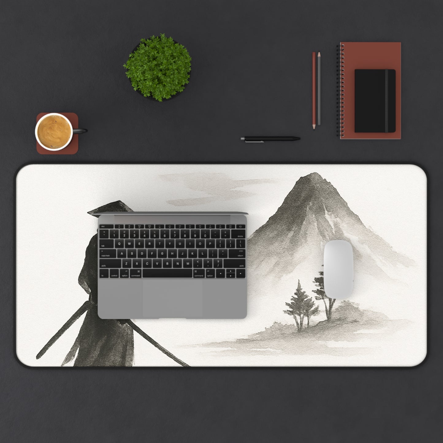 Serene Zen Desk Mat - Tranquil Office Decor, Gaming Mouse Pad, Japanese Aesthetic, Gift for Him or Her, Meditation Space