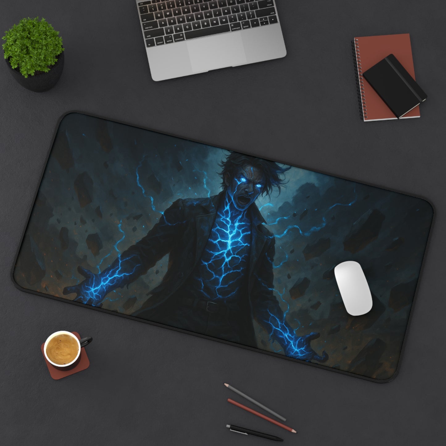 Electric Power Desk Mat - Perfect for Gamers, Office Decor, or a Unique Gift, Computer Mouse Pad, Home Office Accessory, Game Room Decor,