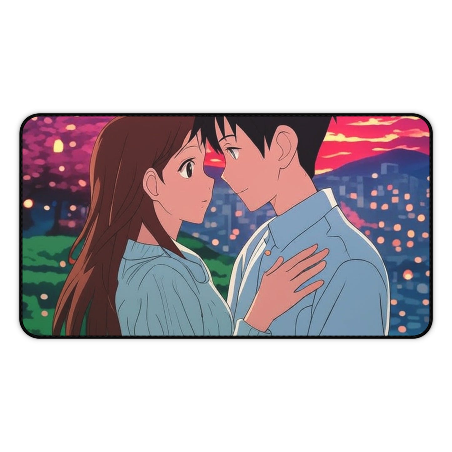 Romantic Anime Desk Mat | Gaming Decor, Office Gift, Anime Lover's Accessory, Valentine's Day, Workstation Decor