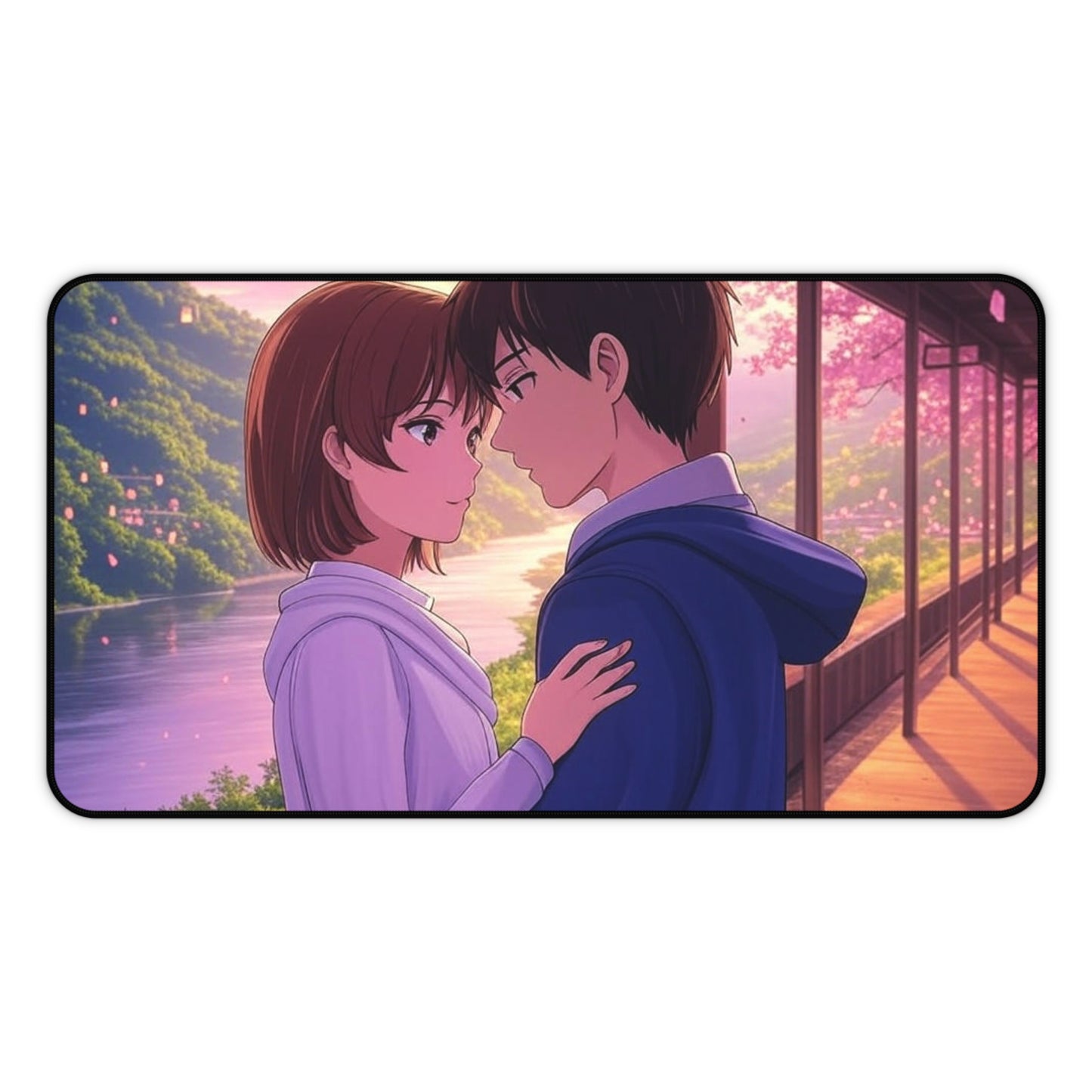 Romantic Anime Desk Mat - Perfect for Home Office, Gaming, Anime Lovers, Gifts for Her, Desk Accessories
