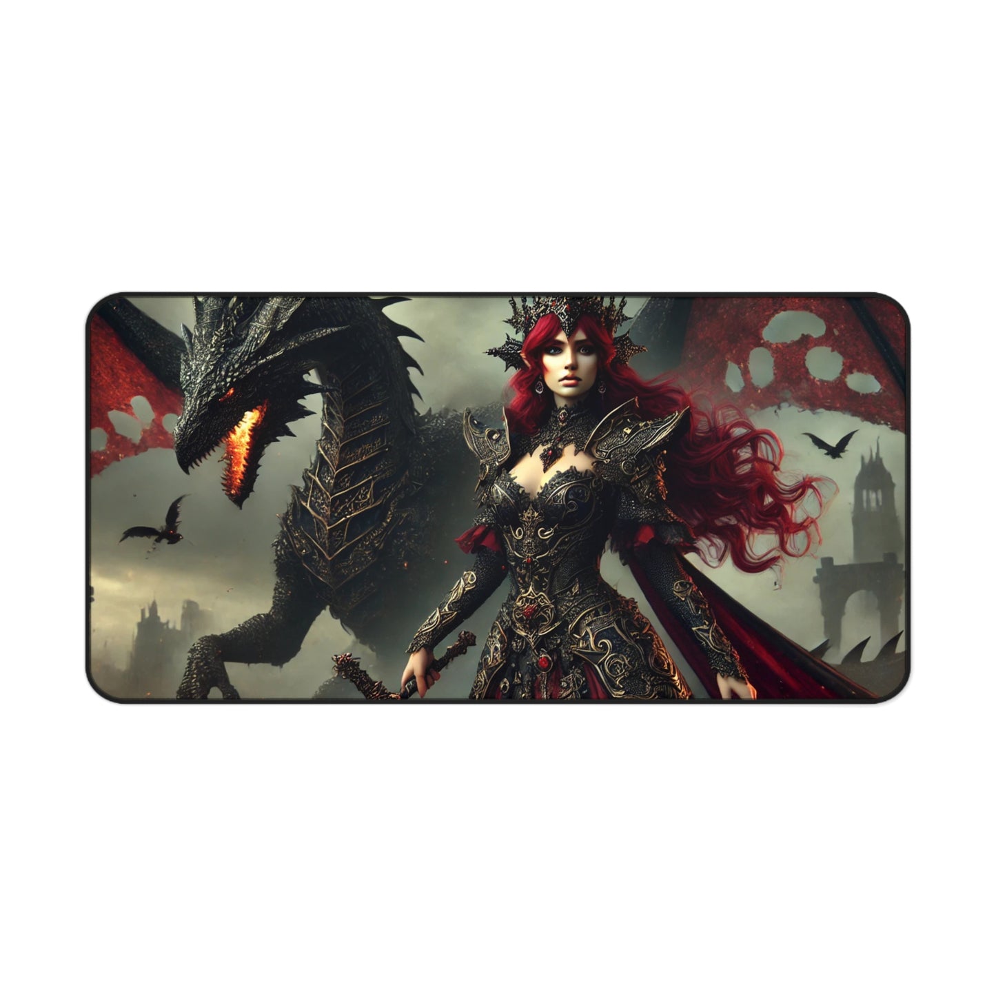 π Fantasy Dragon & Warrior Desk Mat β Gaming Mouse Pad for Home & Office βοΈ