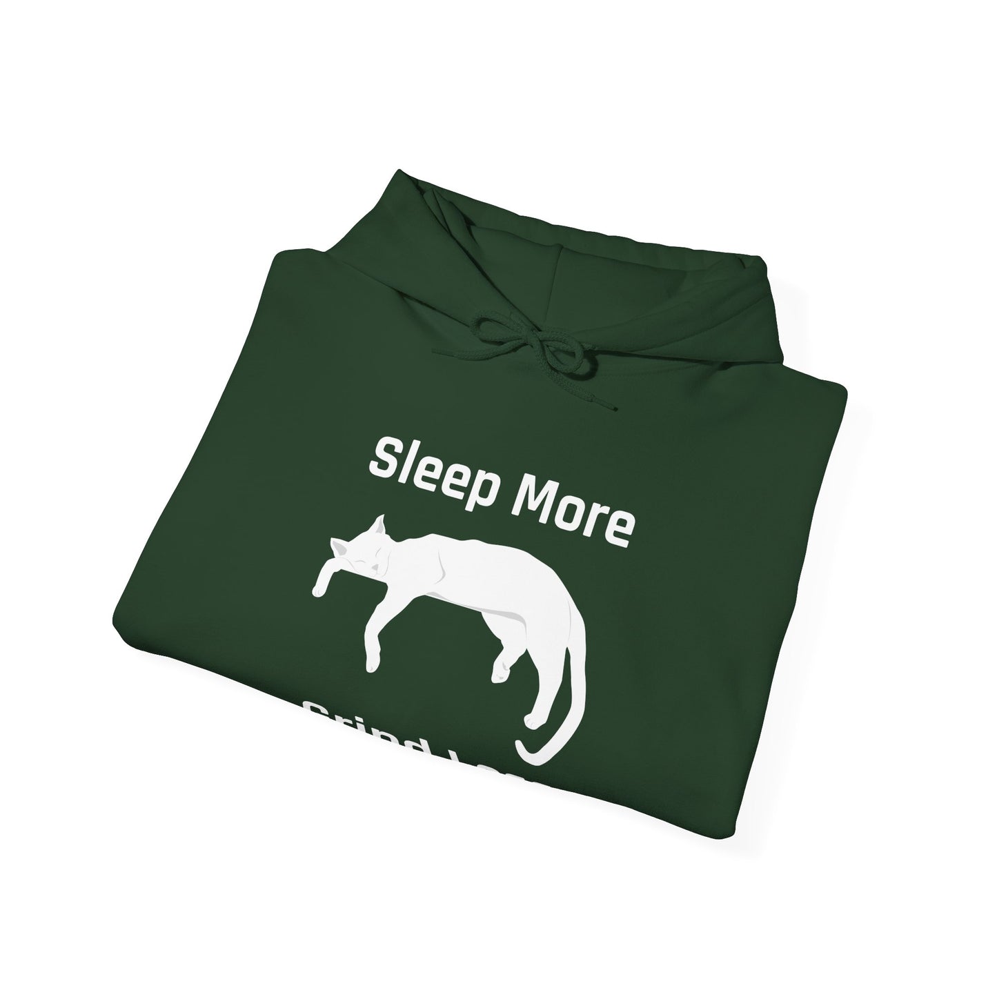 Sleep More Grind Less Hooded Sweatshirt - Cozy Unisex Hoodie for Cat Lovers