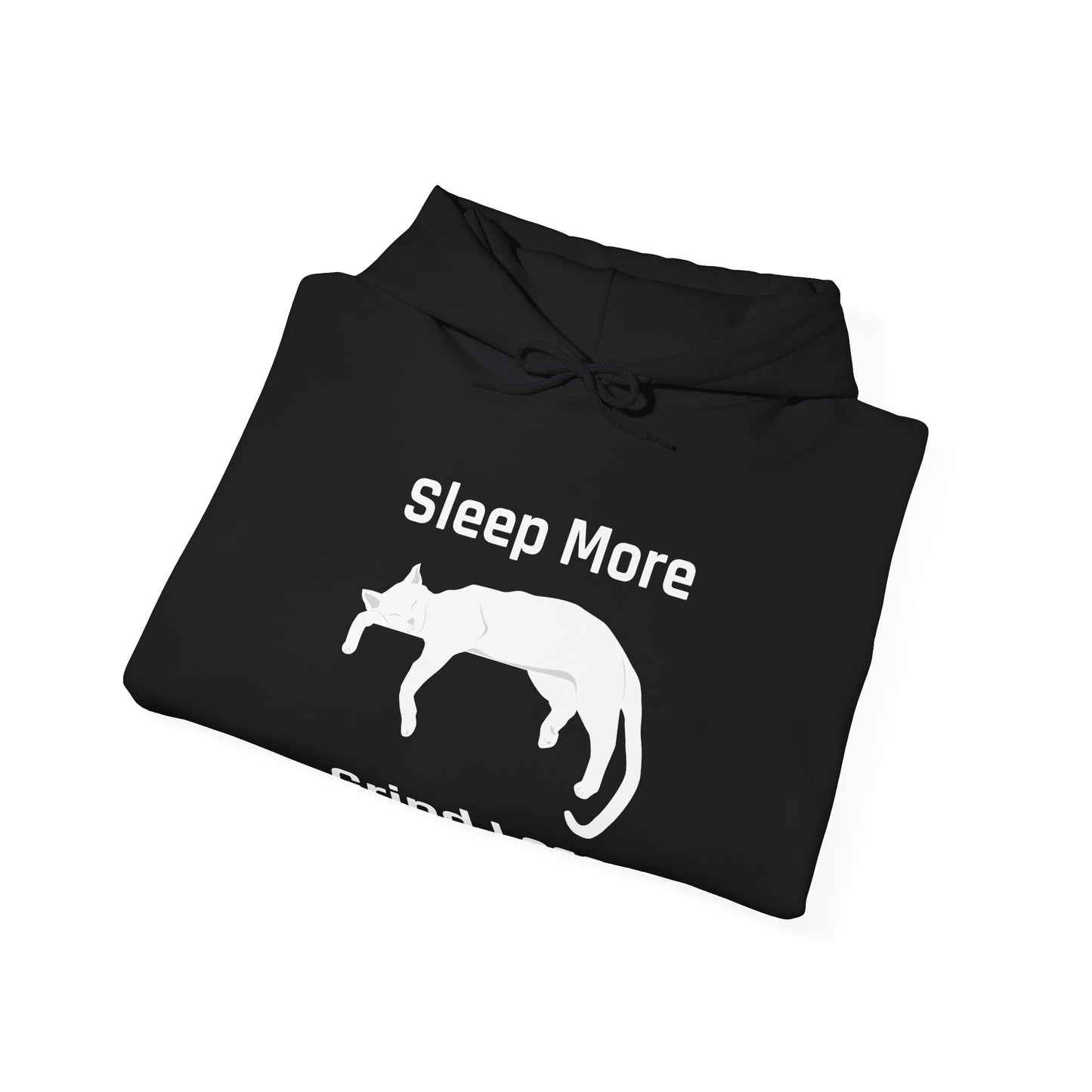 Sleep More Grind Less Hooded Sweatshirt - Cozy Unisex Hoodie for Cat Lovers