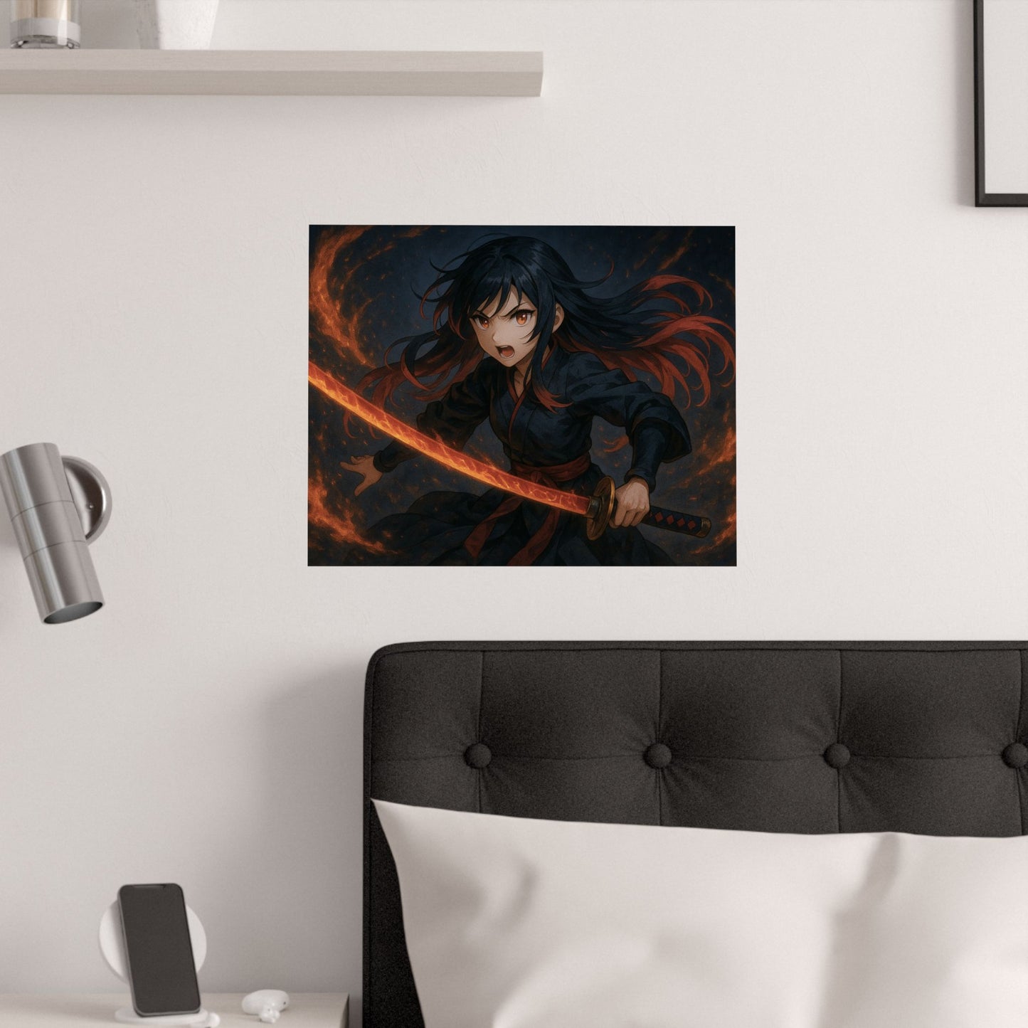 Dynamic Anime Art Satin Poster, Bold Artwork, Manga Decor Wall Art, Unique Gift for Fans, Room Aesthetic
