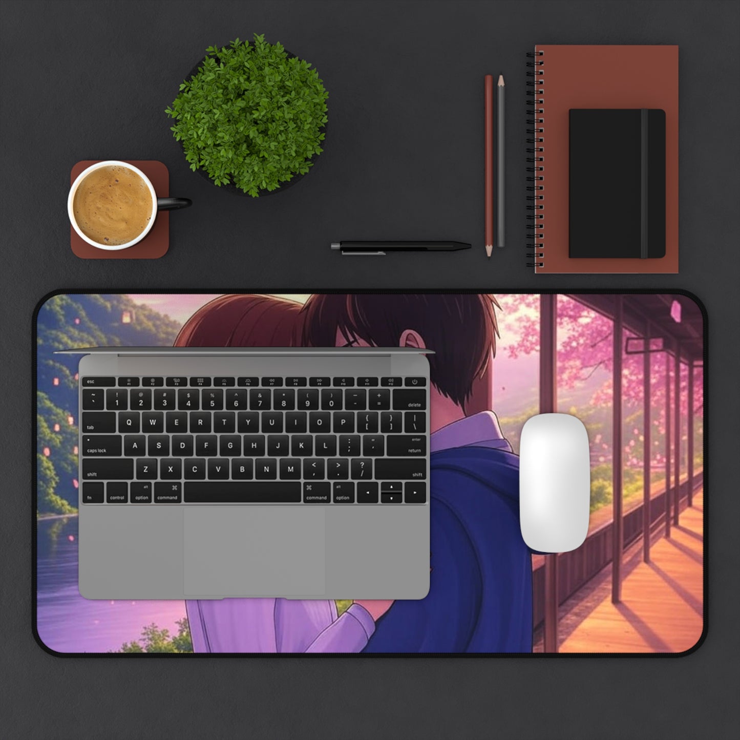 Romantic Anime Desk Mat - Perfect for Home Office, Gaming, Anime Lovers, Gifts for Her, Desk Accessories