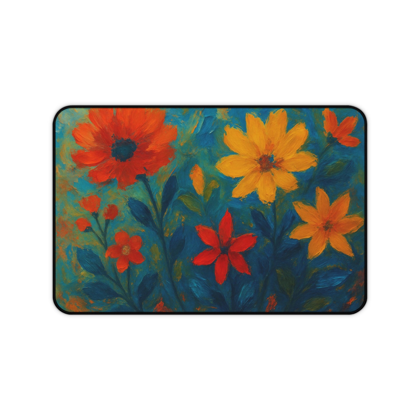 Floral Desk Mat - Vibrant Office Decor for Students & Professionals, Bright Workstation Gift, Home Office Essentials