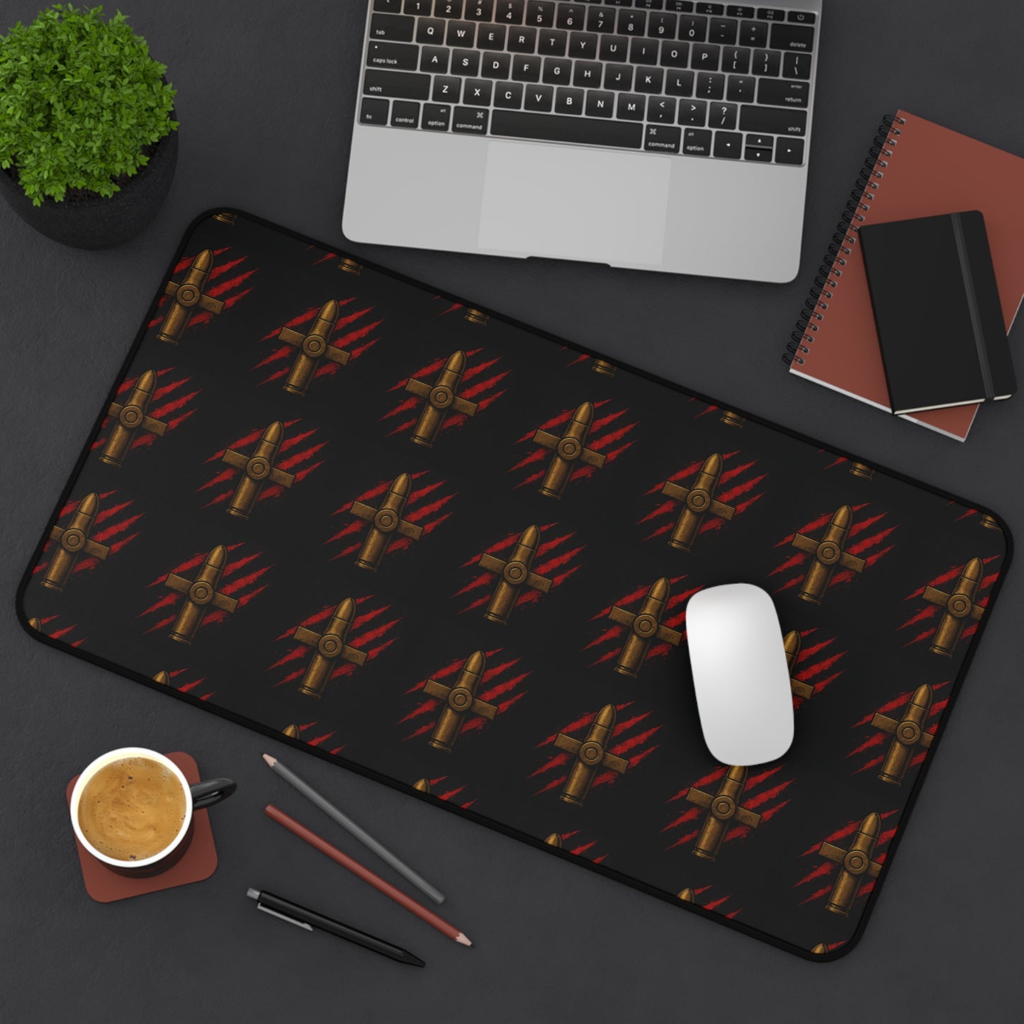 Desk Mat - Rebellious Style Bullet & Claw Design for Gamers and Creatives