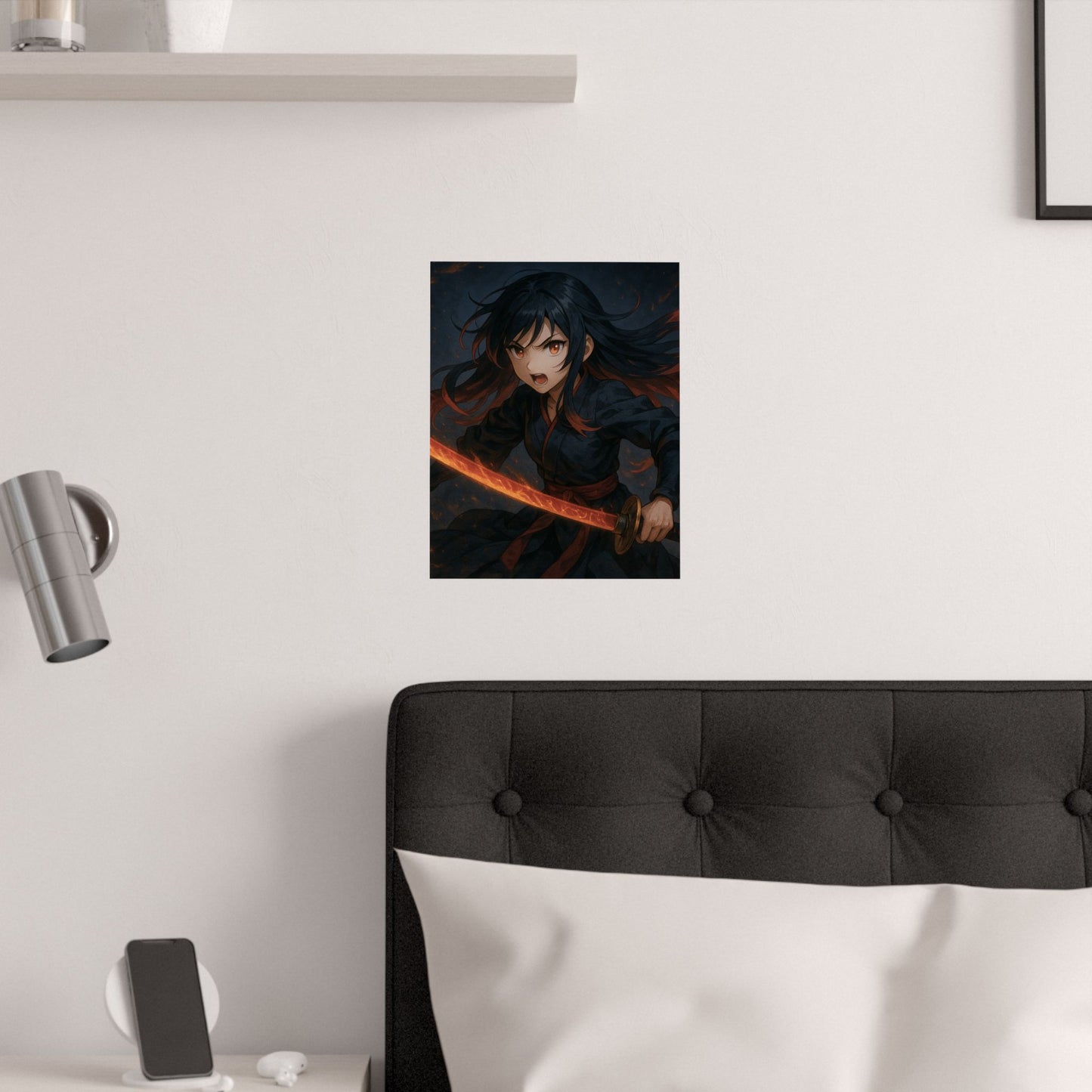 Dynamic Anime Art Satin Poster, Bold Artwork, Manga Decor Wall Art, Unique Gift for Fans, Room Aesthetic