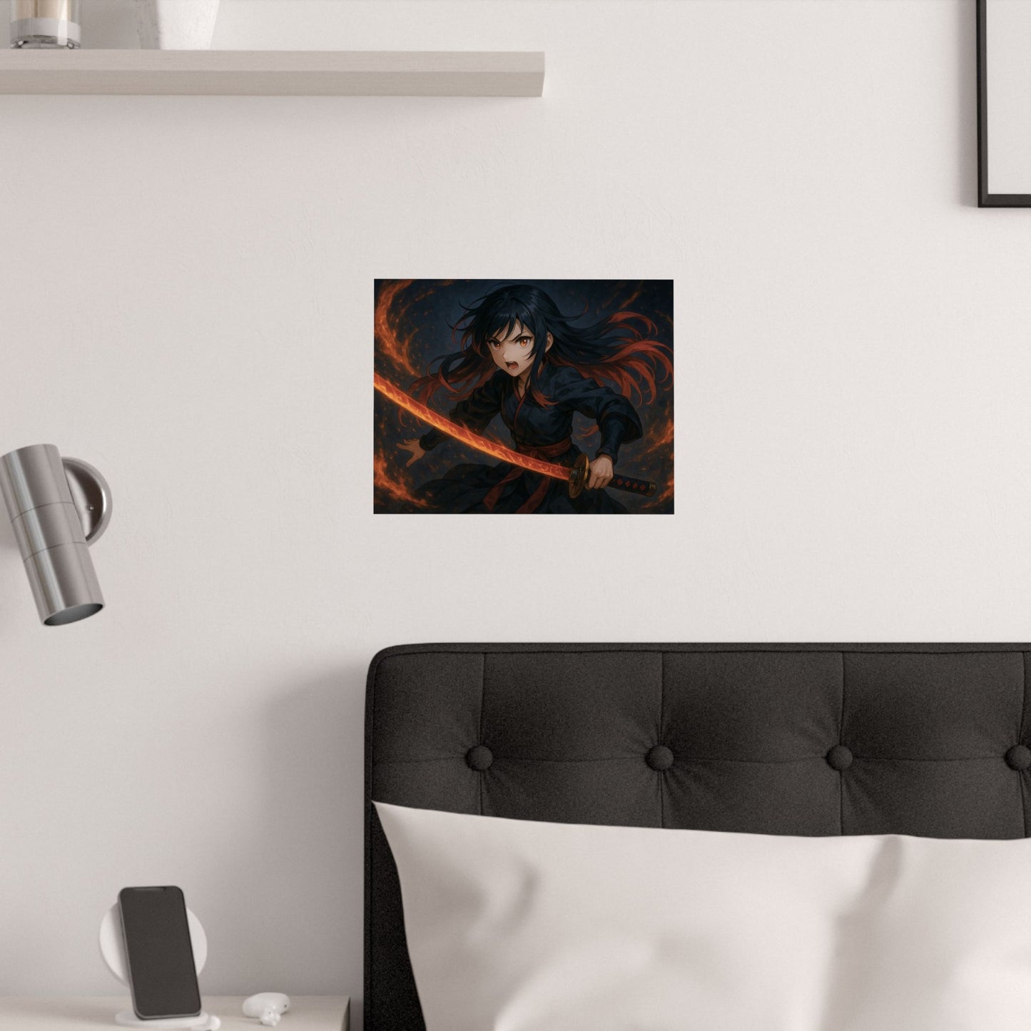 Dynamic Anime Art Satin Poster, Bold Artwork, Manga Decor Wall Art, Unique Gift for Fans, Room Aesthetic