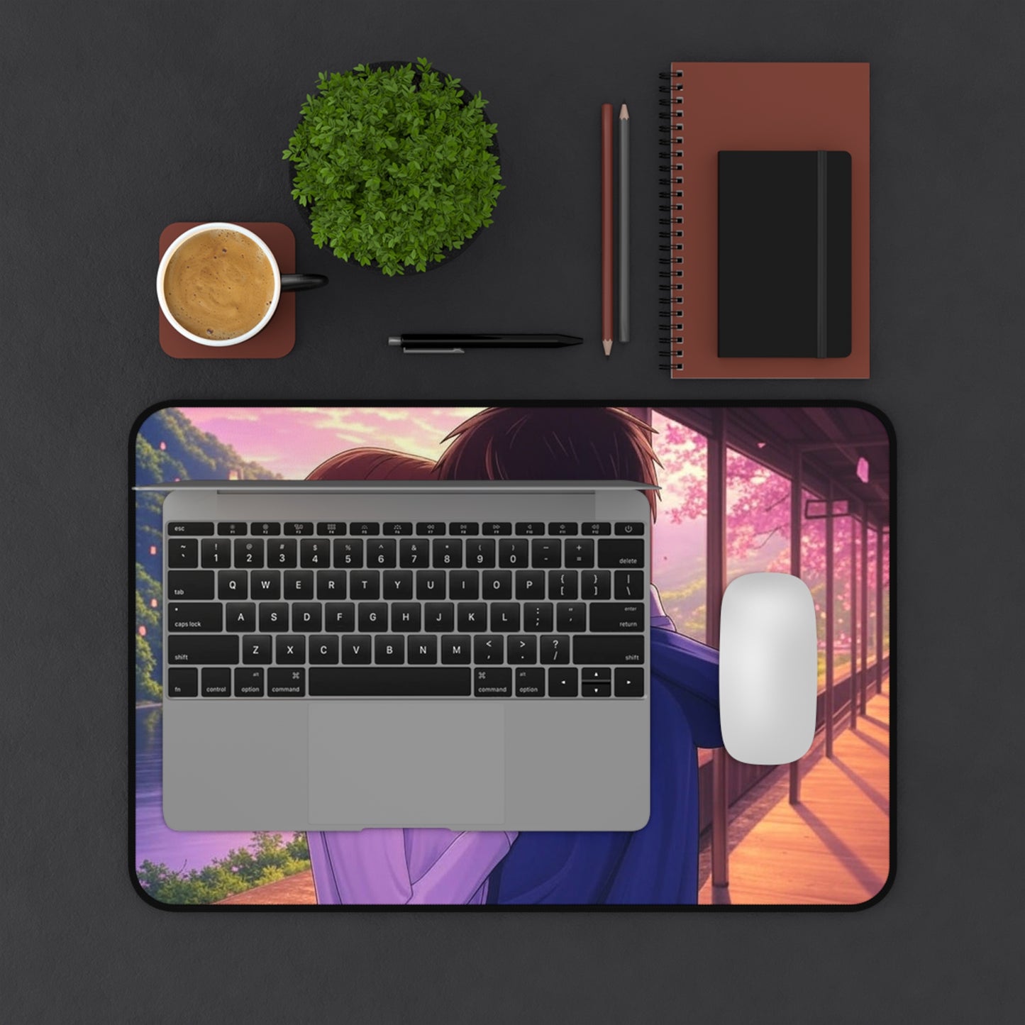 Romantic Anime Desk Mat - Perfect for Home Office, Gaming, Anime Lovers, Gifts for Her, Desk Accessories