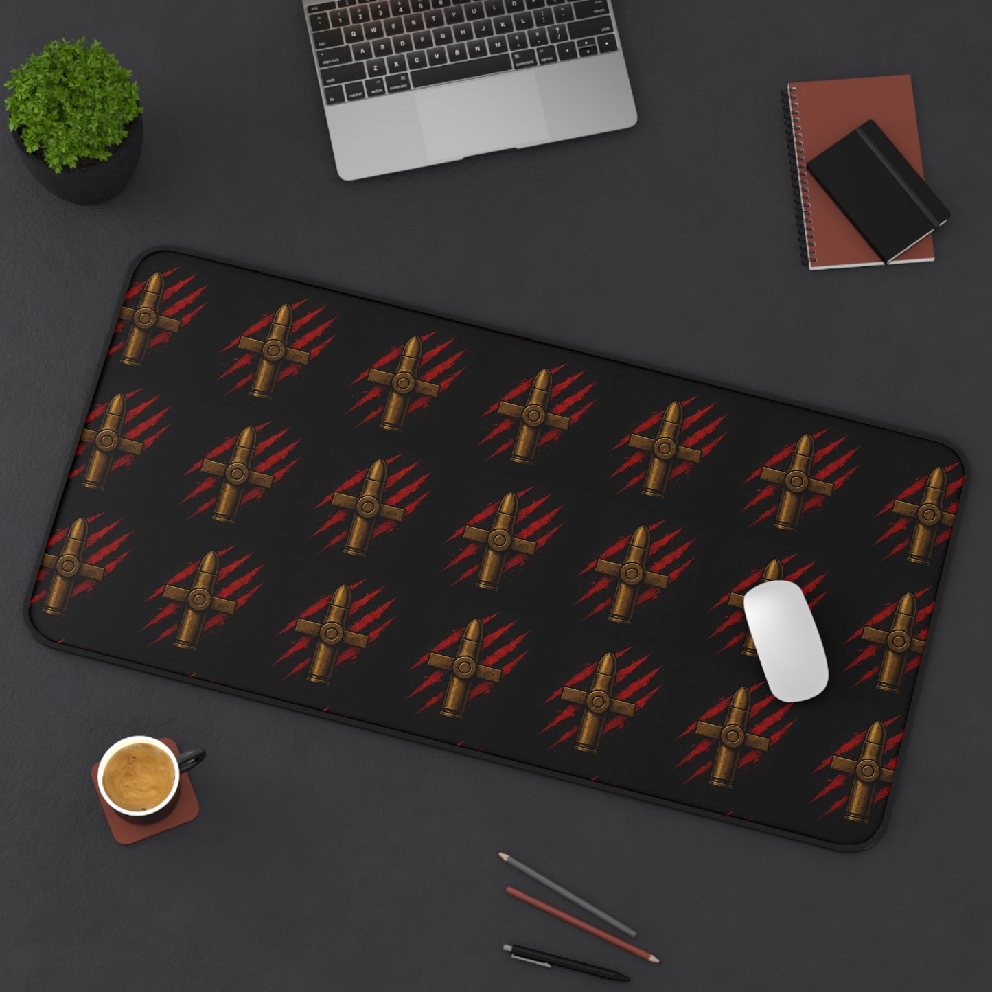 Desk Mat - Rebellious Style Bullet & Claw Design for Gamers and Creatives