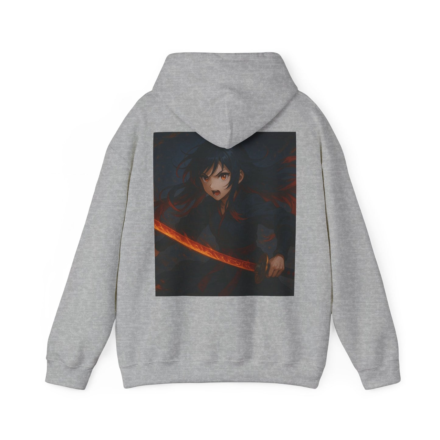 Fierce Samurai Hoodie, Anime Sweatshirt, Unisex Heavy Blend Hoodie, Cosplay Apparel, Gift for Anime Lovers