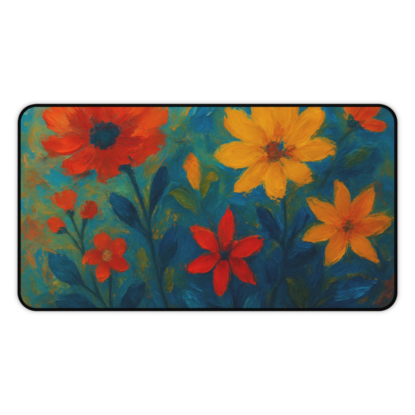 Floral Desk Mat - Vibrant Office Decor for Students & Professionals, Bright Workstation Gift, Home Office Essentials