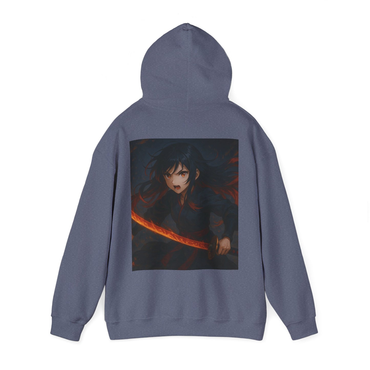 Fierce Samurai Hoodie, Anime Sweatshirt, Unisex Heavy Blend Hoodie, Cosplay Apparel, Gift for Anime Lovers