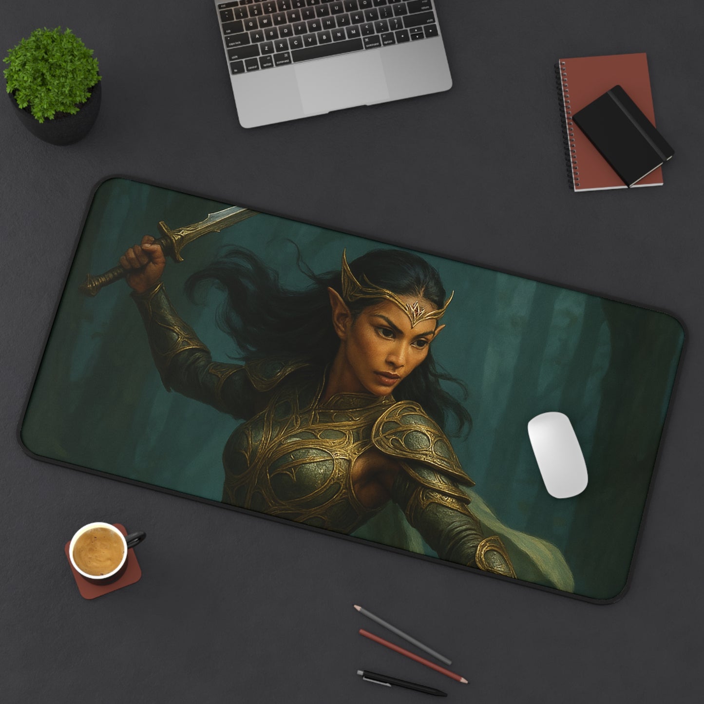 "Queen of the Mistblade" – Premium Fantasy Mouse Pad