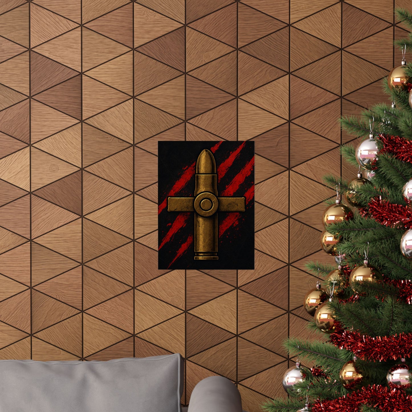 Vertical Poster - Bold Bullet Cross Design