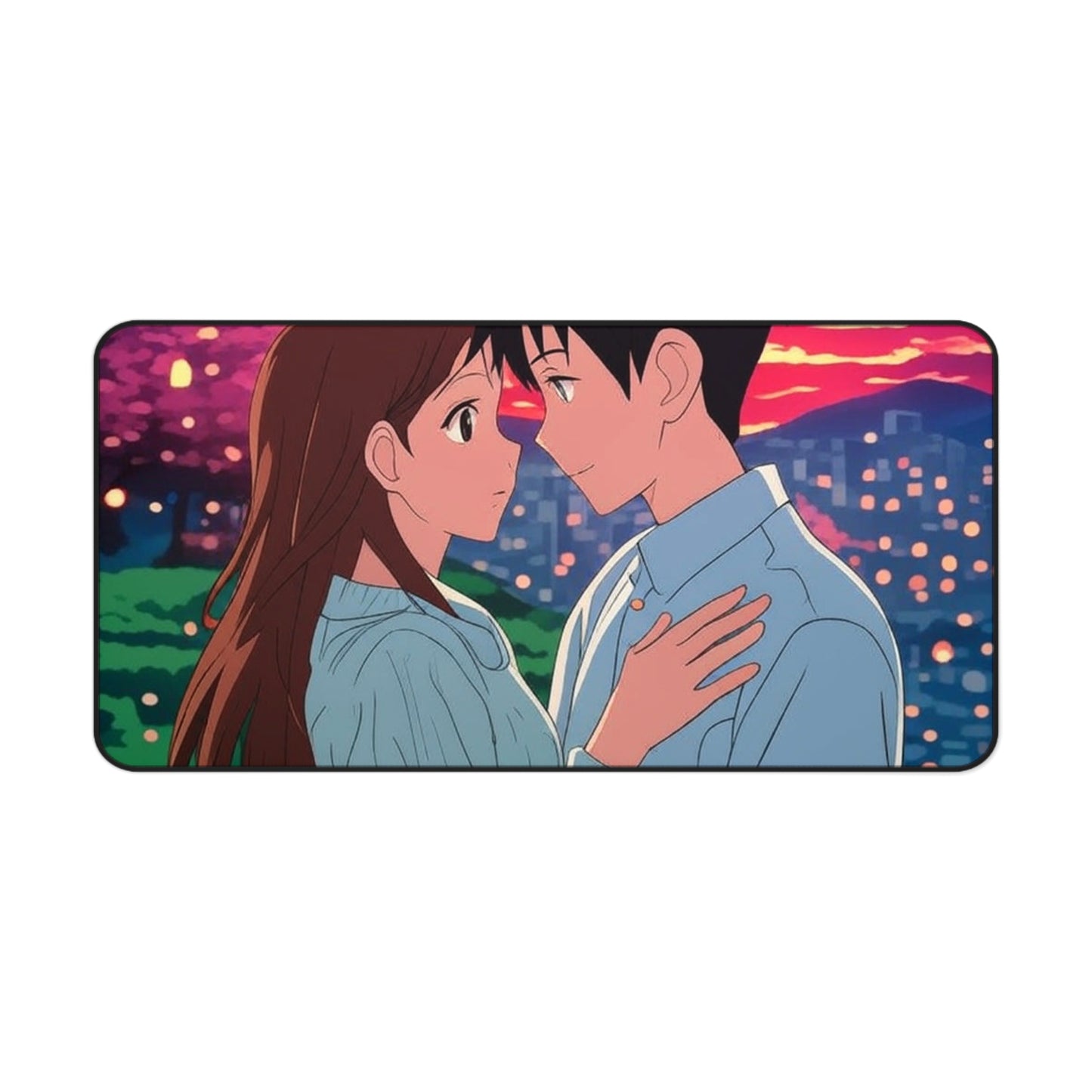 Romantic Anime Desk Mat | Gaming Decor, Office Gift, Anime Lover's Accessory, Valentine's Day, Workstation Decor