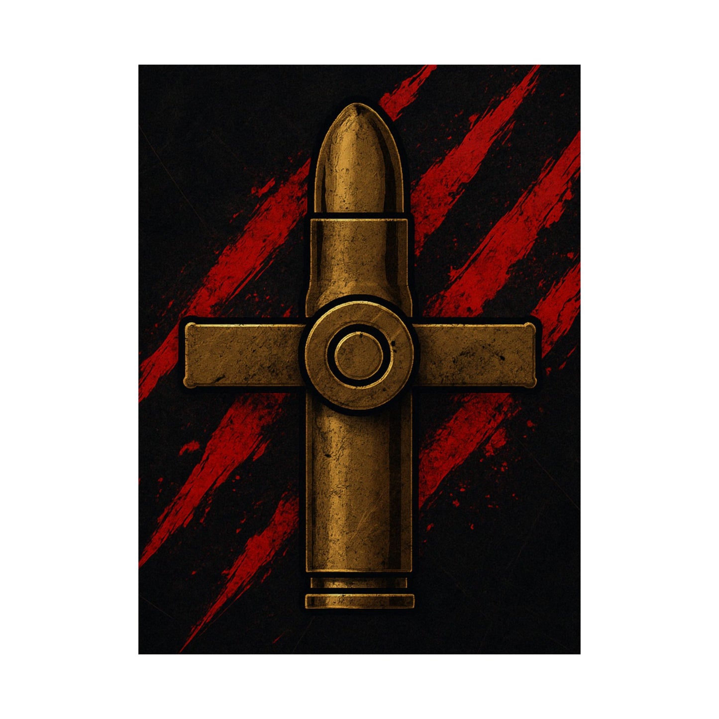Vertical Poster - Bold Bullet Cross Design