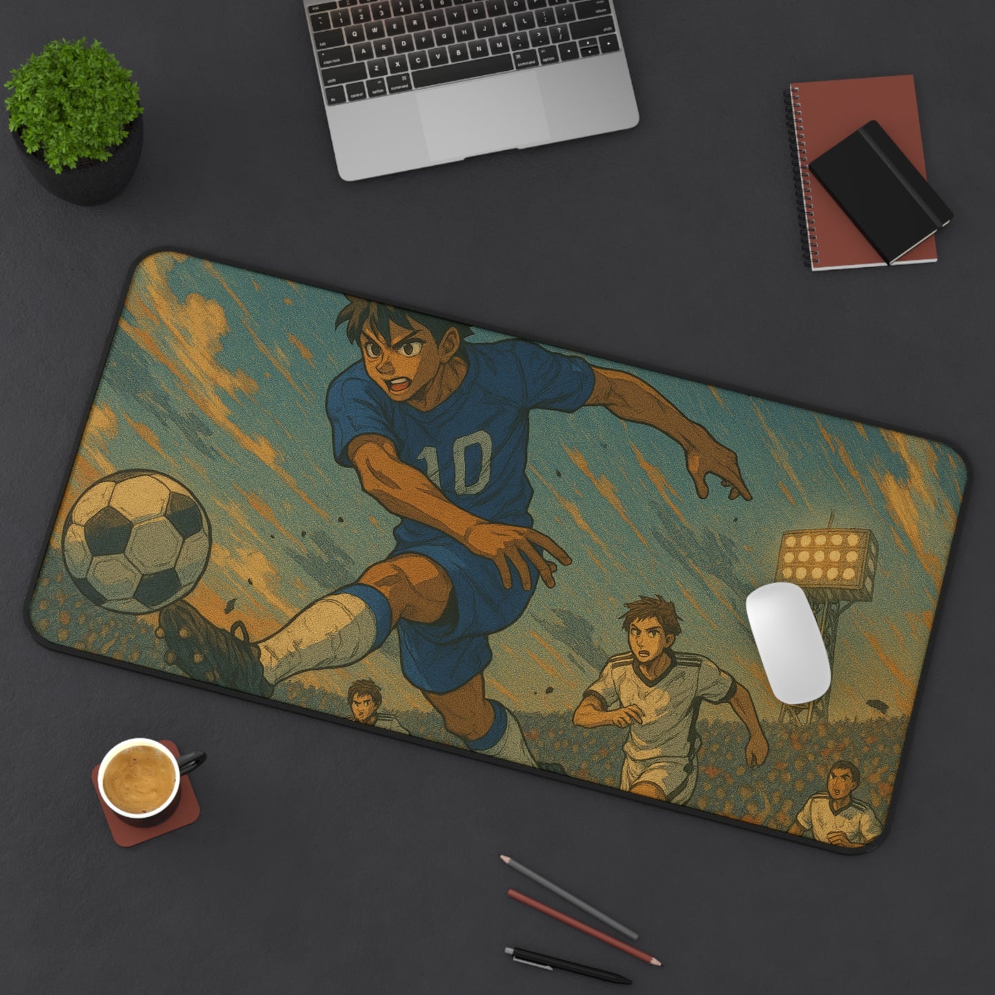 Soccer Themed Desk Mat, Perfect for Gamers, Sports Lovers, Home Office Essentials, Gifts for Coaches, Students