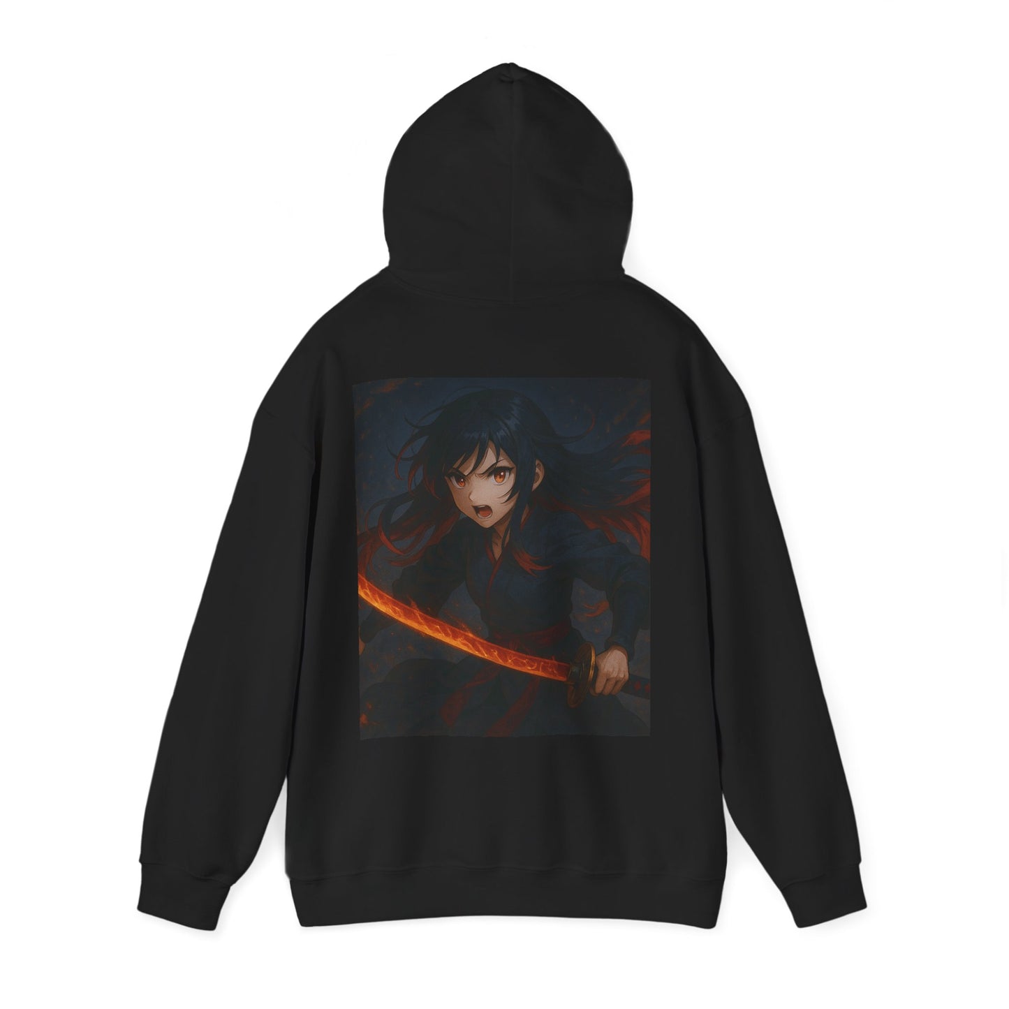 Fierce Samurai Hoodie, Anime Sweatshirt, Unisex Heavy Blend Hoodie, Cosplay Apparel, Gift for Anime Lovers
