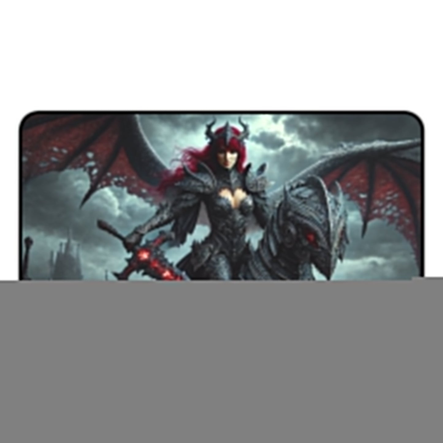“Dark Empress of the Void” Premium Desk Mat – Epic Fantasy Dragon Knight Design
