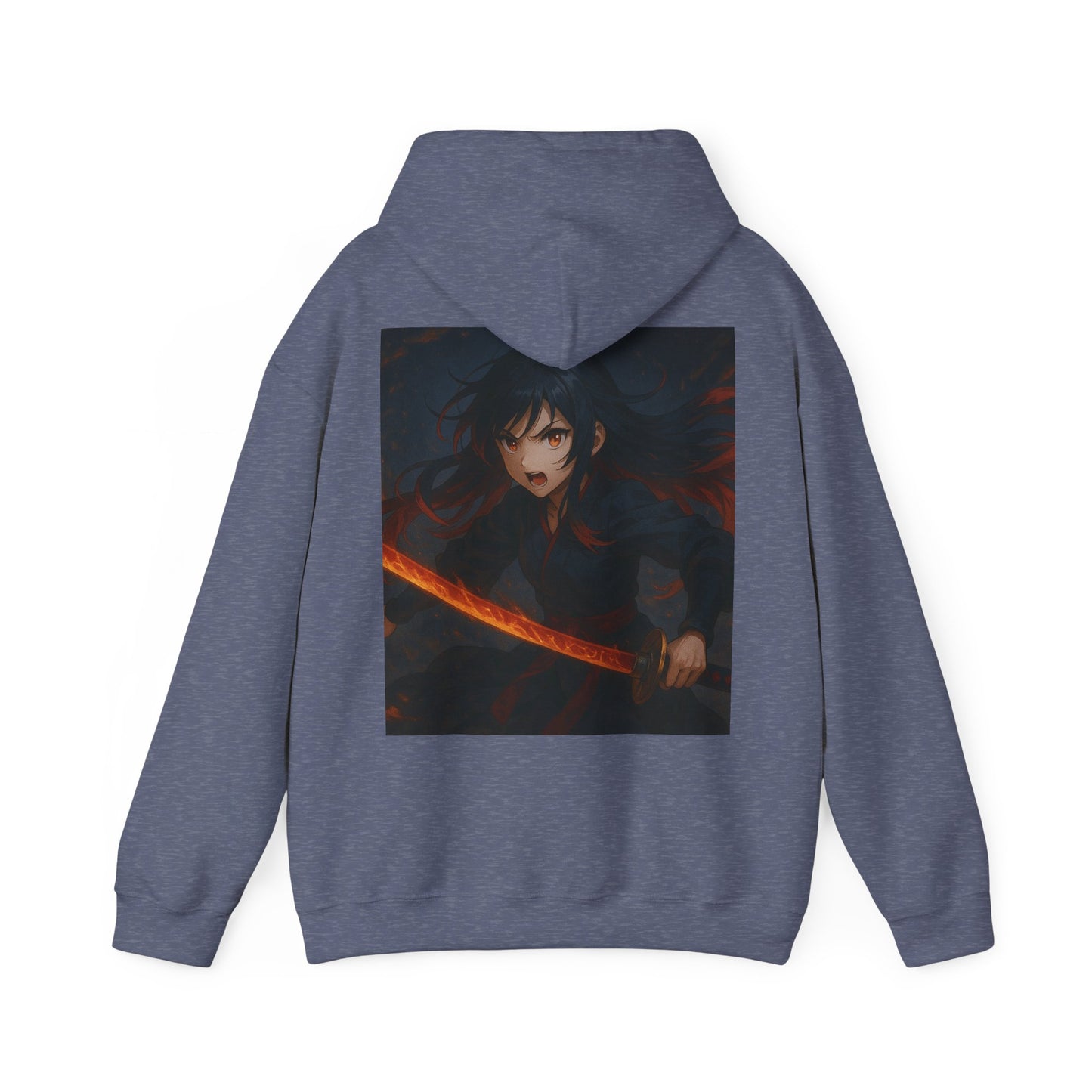 Fierce Samurai Hoodie, Anime Sweatshirt, Unisex Heavy Blend Hoodie, Cosplay Apparel, Gift for Anime Lovers