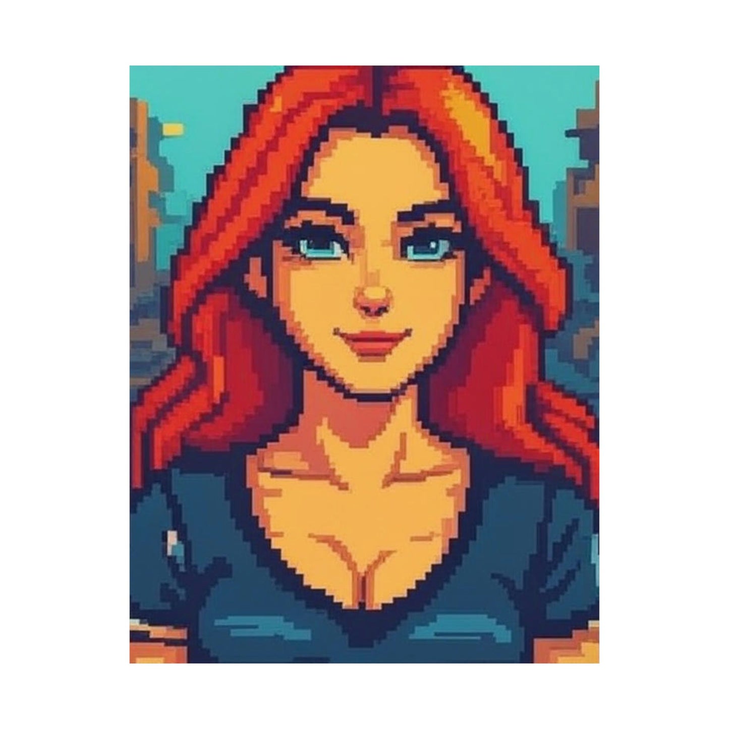 Retro 2D Warzone 16-Bit Pixel Art Matte Vertical Poster – Gaming Décor