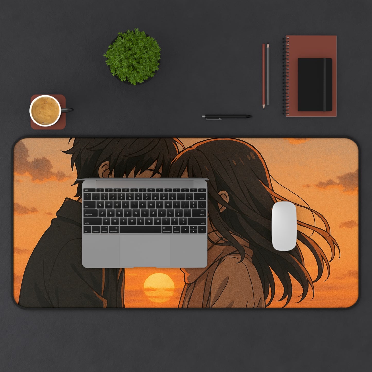 Romantic Sunset Desk Mat for Couples, Anime Desk Pad, Gaming Mat, Office Decor, Gift for Him or Her