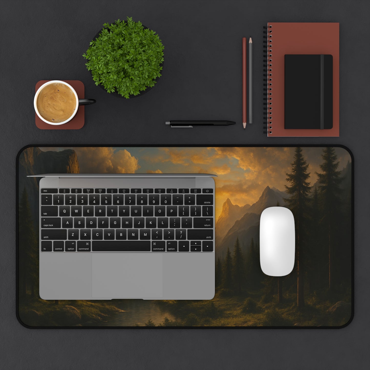 Serene Landscape Desk Mat - Nature Office Decor, Scenic Mouse Pad, Gift for Home Office, Studio, and Desk Accessories