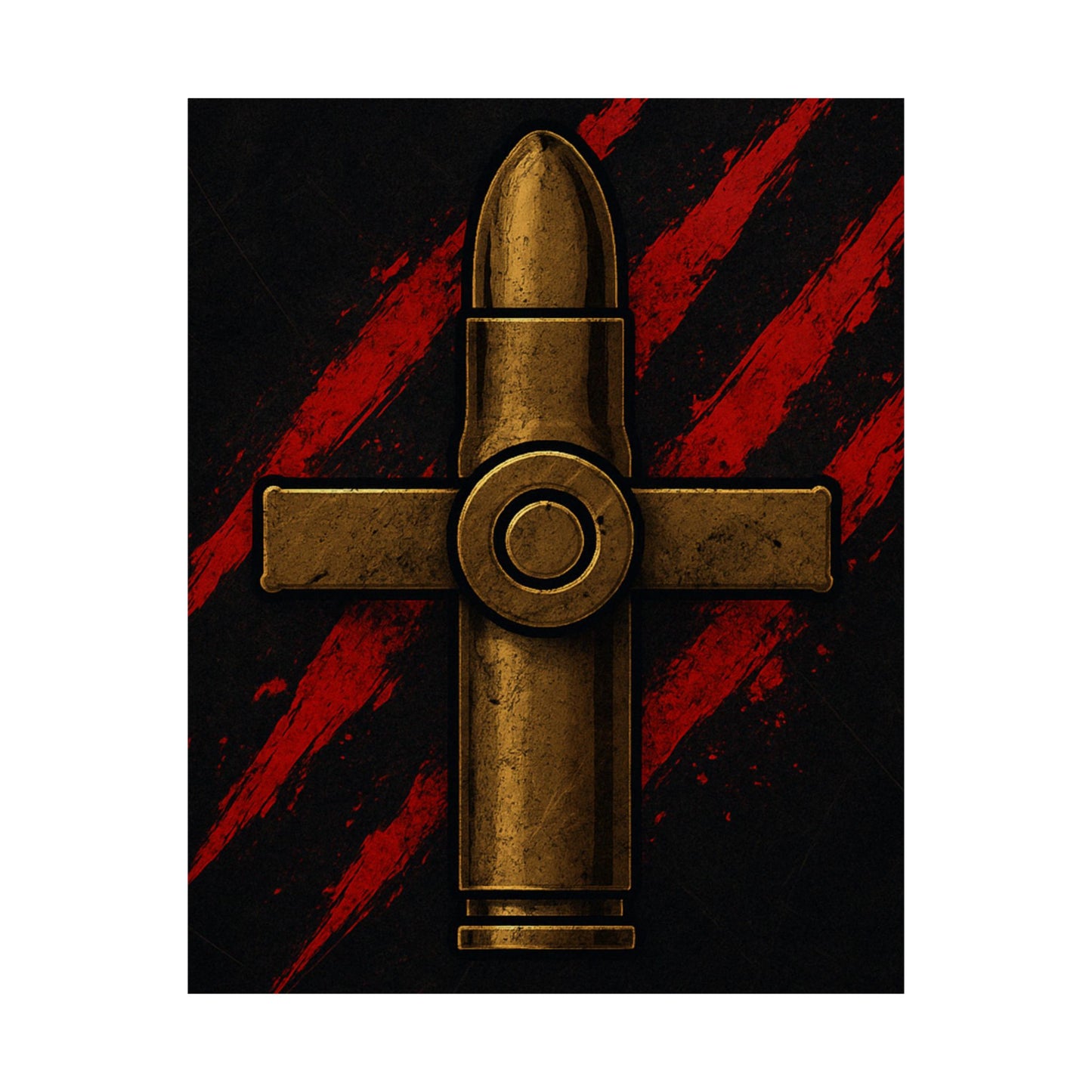 Vertical Poster - Bold Bullet Cross Design