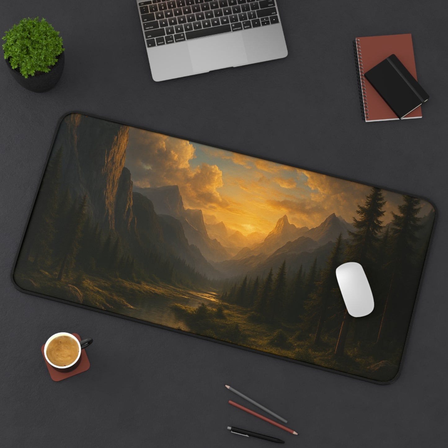 Serene Landscape Desk Mat - Nature Office Decor, Scenic Mouse Pad, Gift for Home Office, Studio, and Desk Accessories