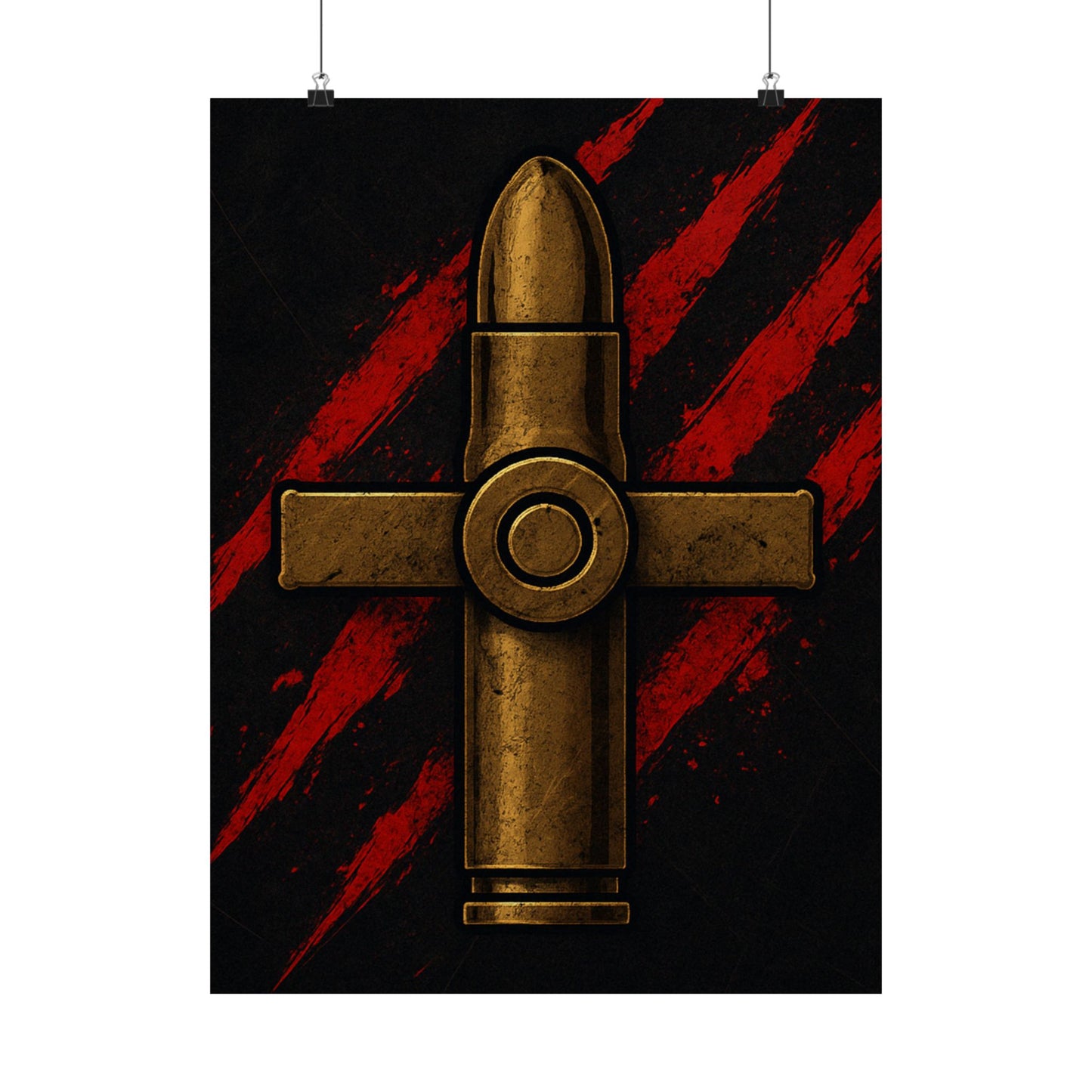 Vertical Poster - Bold Bullet Cross Design