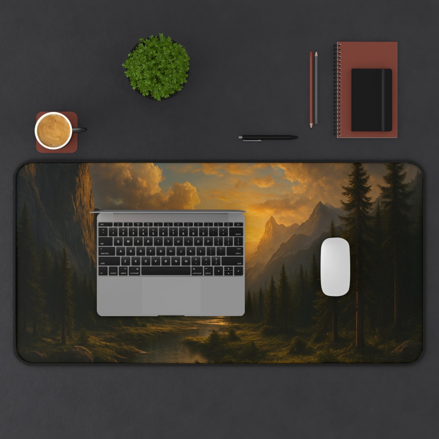 Serene Landscape Desk Mat - Nature Office Decor, Scenic Mouse Pad, Gift for Home Office, Studio, and Desk Accessories