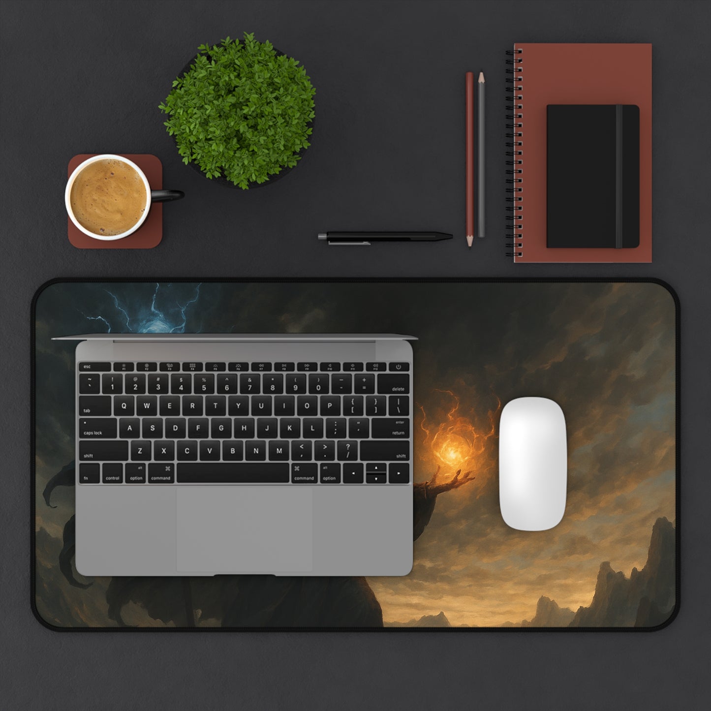 Mystical Wizard Desk Mat - Fantasy Desk Accessories for Gamers, Dungeons & Dragons Decor, Home Office Gift, Gaming Mousepad, Sci-Fi