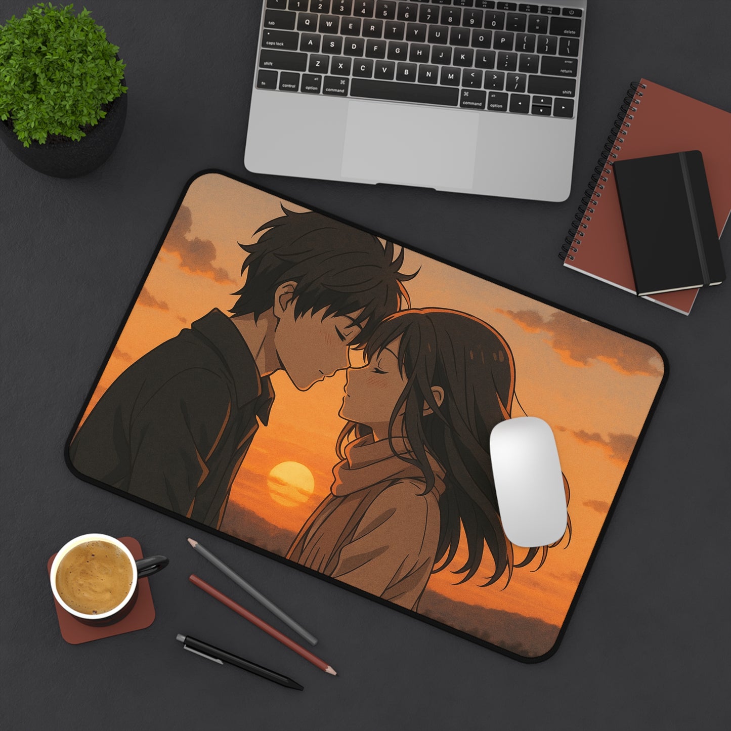 Romantic Sunset Desk Mat for Couples, Anime Desk Pad, Gaming Mat, Office Decor, Gift for Him or Her
