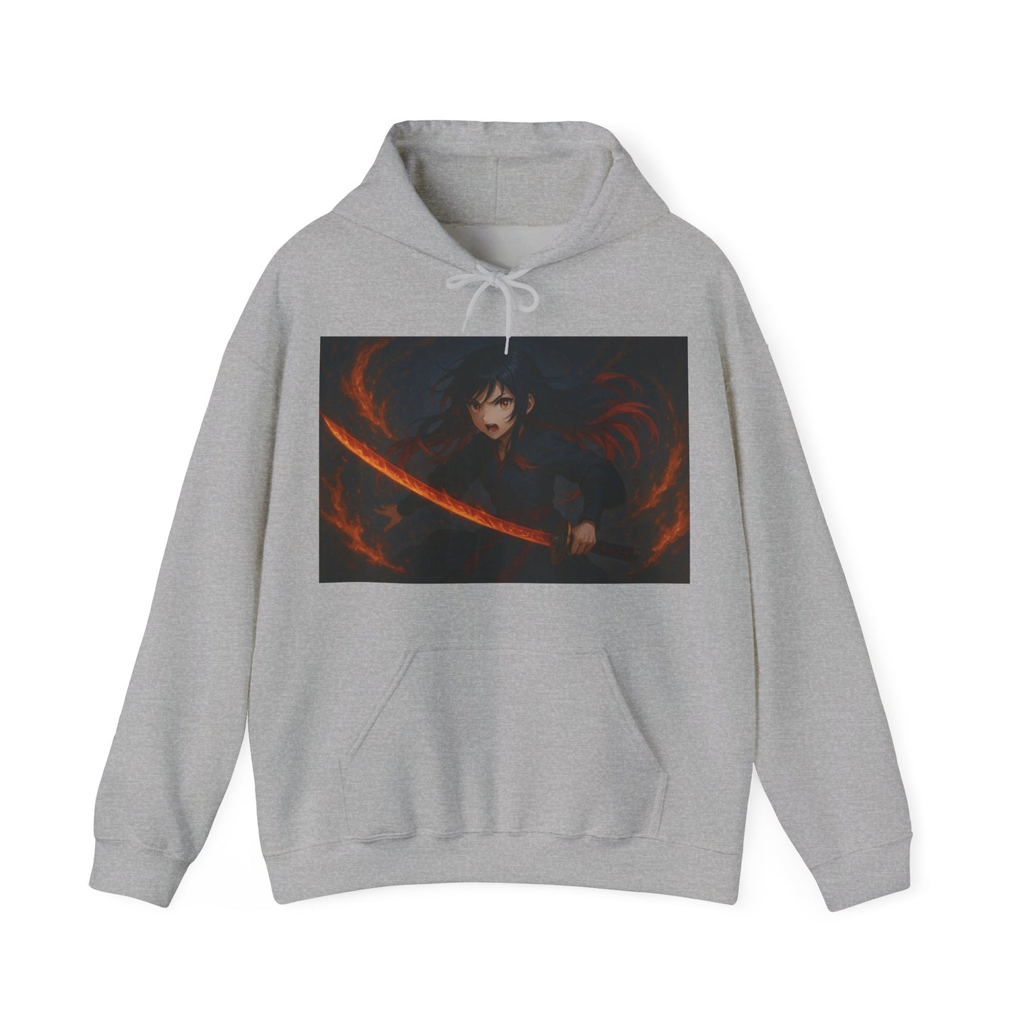 Fierce Samurai Hoodie, Anime Sweatshirt, Unisex Heavy Blend Hoodie, Cosplay Apparel, Gift for Anime Lovers