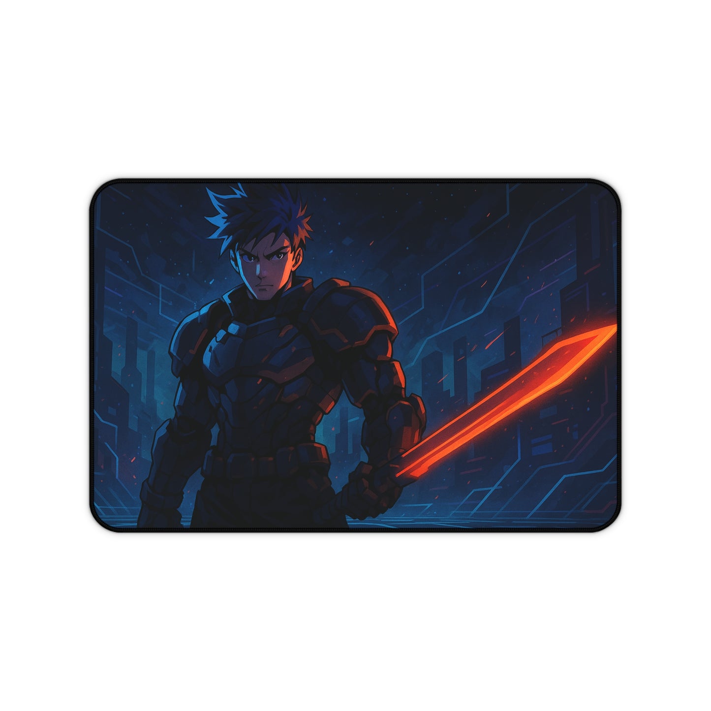 Futuristic Gamer Desk Mat, Cyberpunk Mouse Pad, Gaming Accessory, Office Decor, Gift for Gamers, Unique Desk Decor