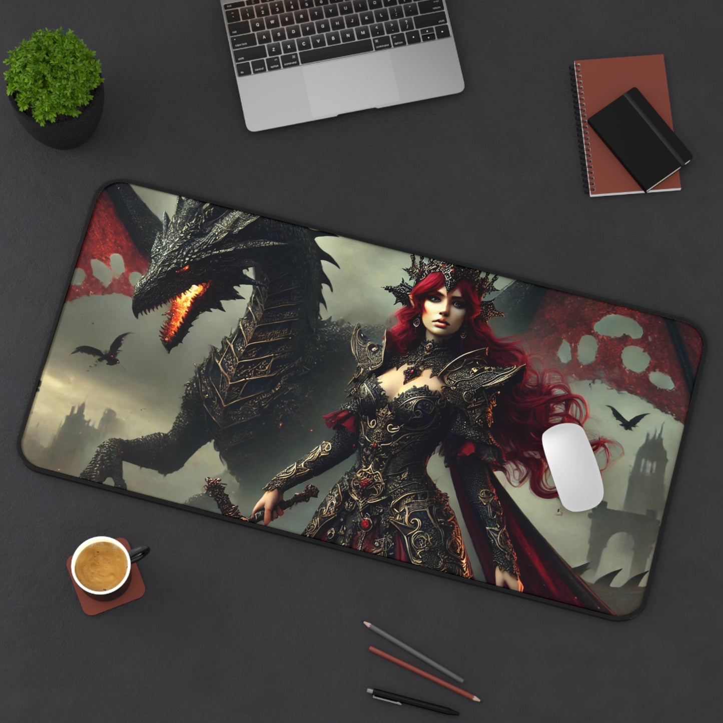 π Fantasy Dragon & Warrior Desk Mat β Gaming Mouse Pad for Home & Office βοΈ