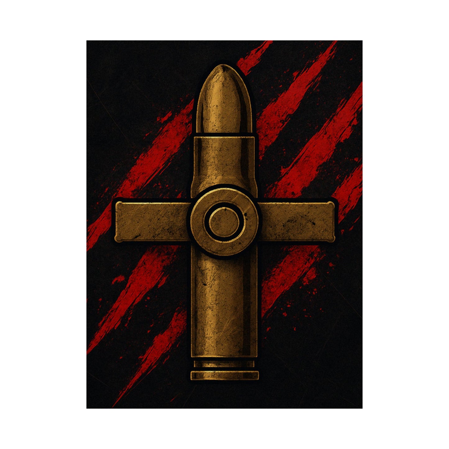 Vertical Poster - Bold Bullet Cross Design