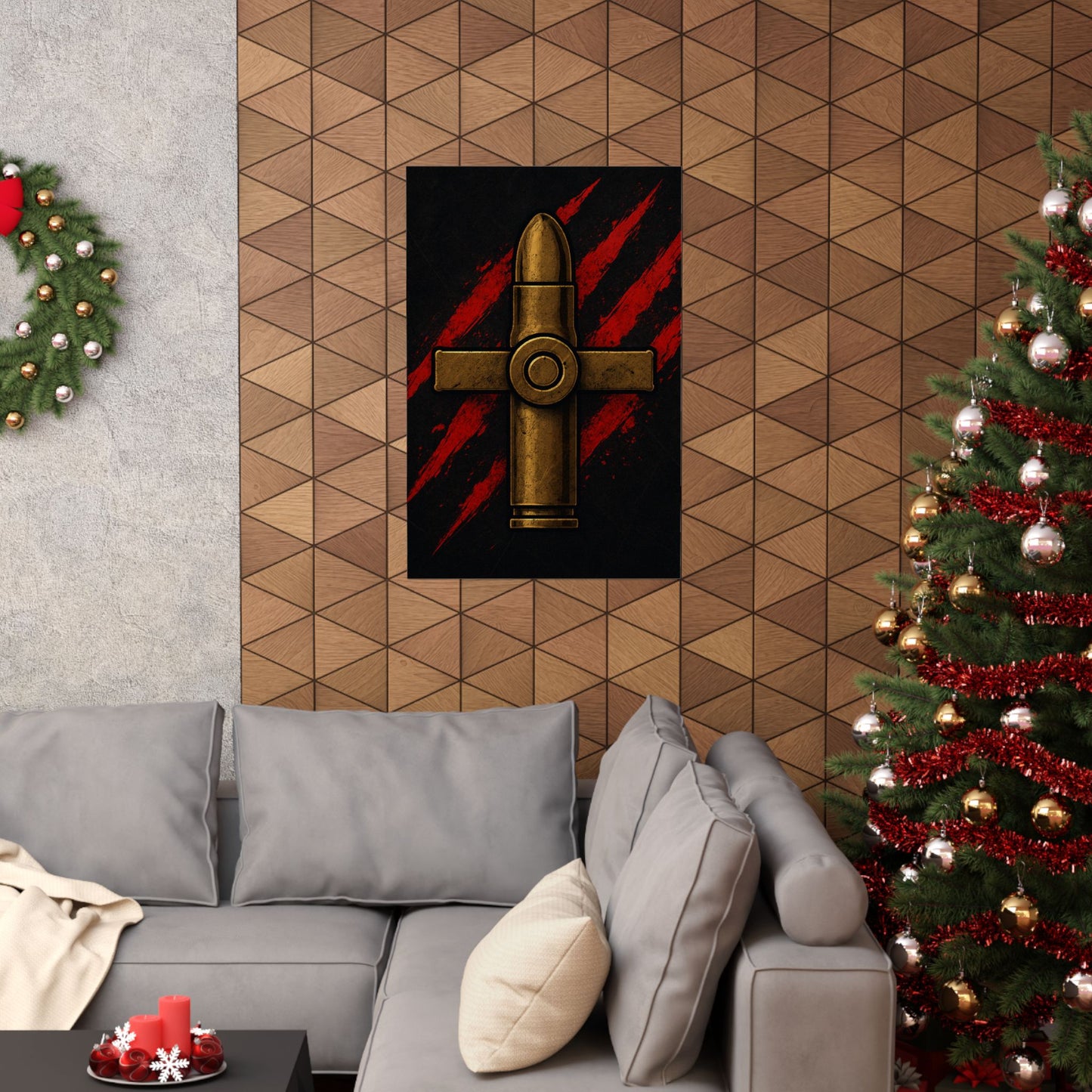Vertical Poster - Bold Bullet Cross Design