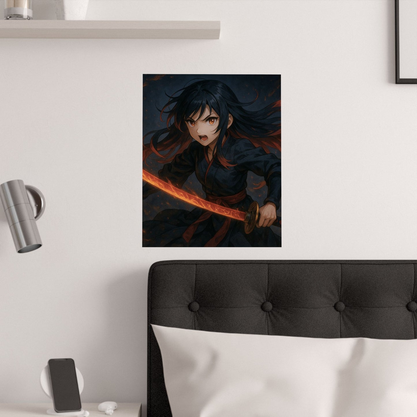 Dynamic Anime Art Satin Poster, Bold Artwork, Manga Decor Wall Art, Unique Gift for Fans, Room Aesthetic