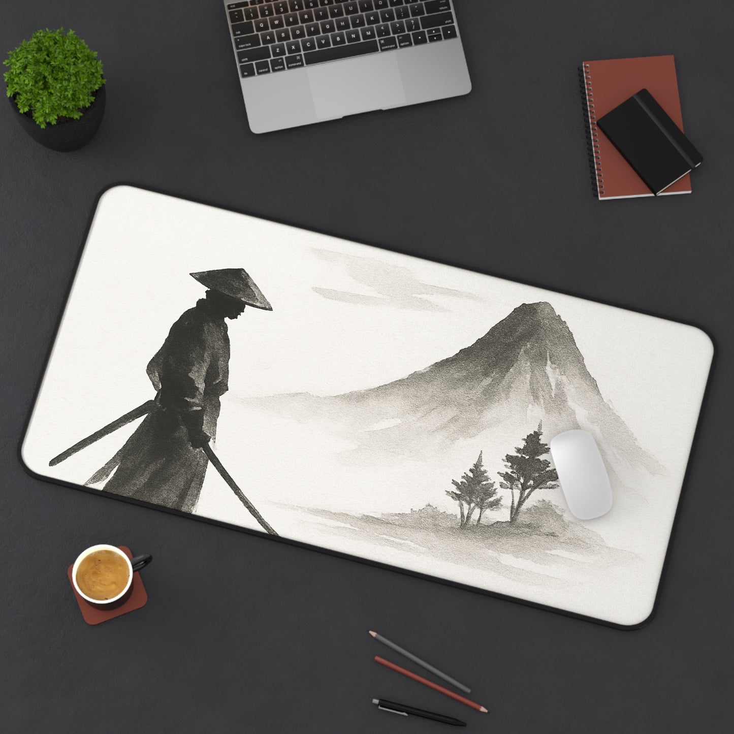 Serene Zen Desk Mat - Tranquil Office Decor, Gaming Mouse Pad, Japanese Aesthetic, Gift for Him or Her, Meditation Space