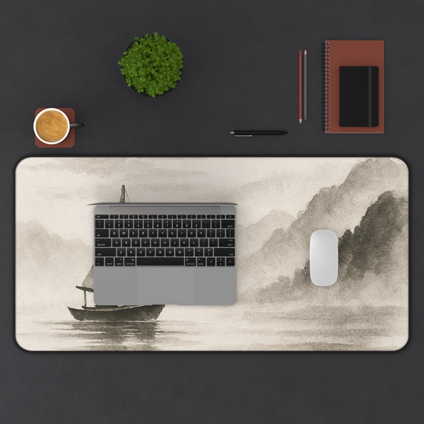 Serene Sailboat Desk Mat, Office Decor, Nautical Desk Accessory, Gift for Teachers, Home Workspace, Coastal Vibe