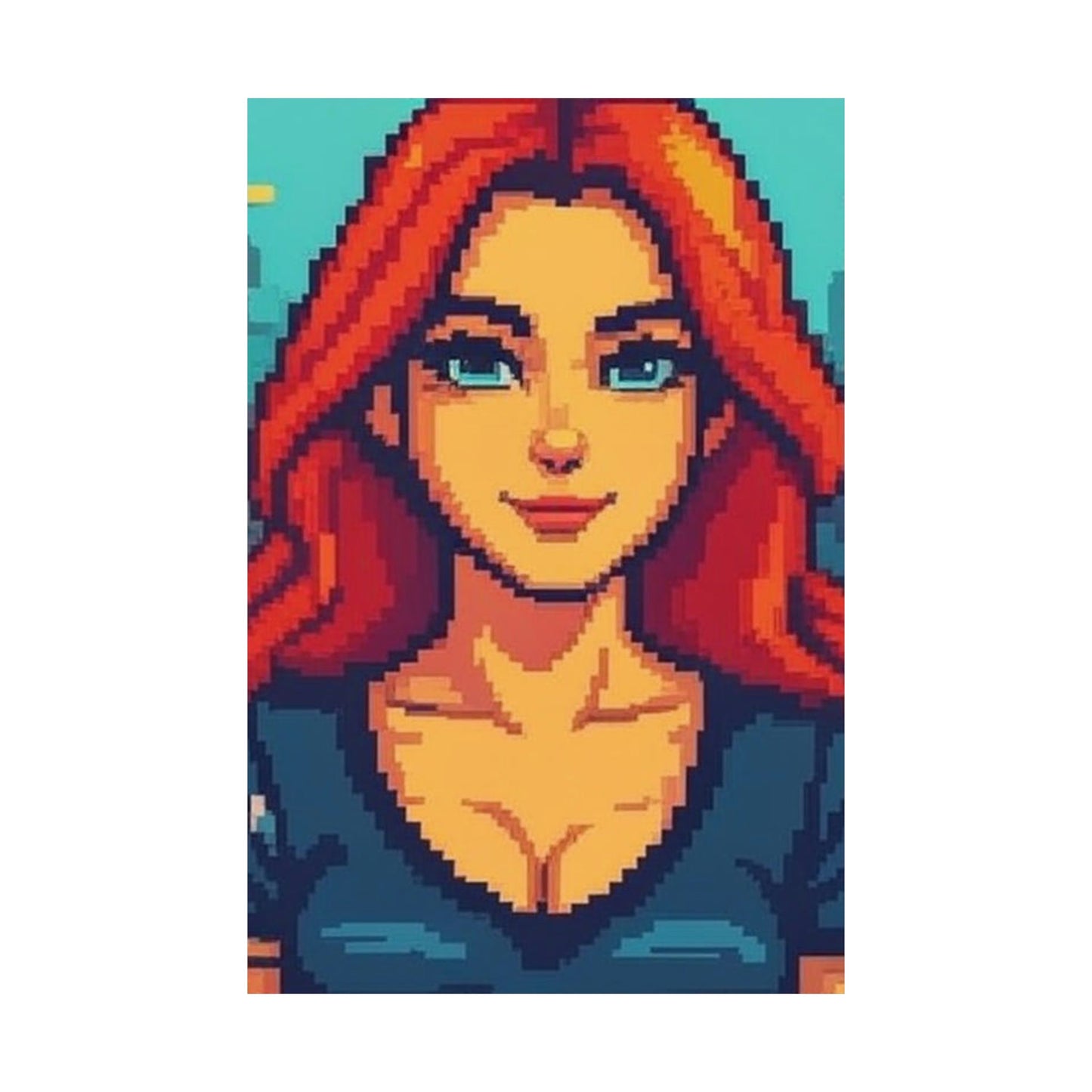 Retro 2D Warzone 16-Bit Pixel Art Matte Vertical Poster – Gaming Décor
