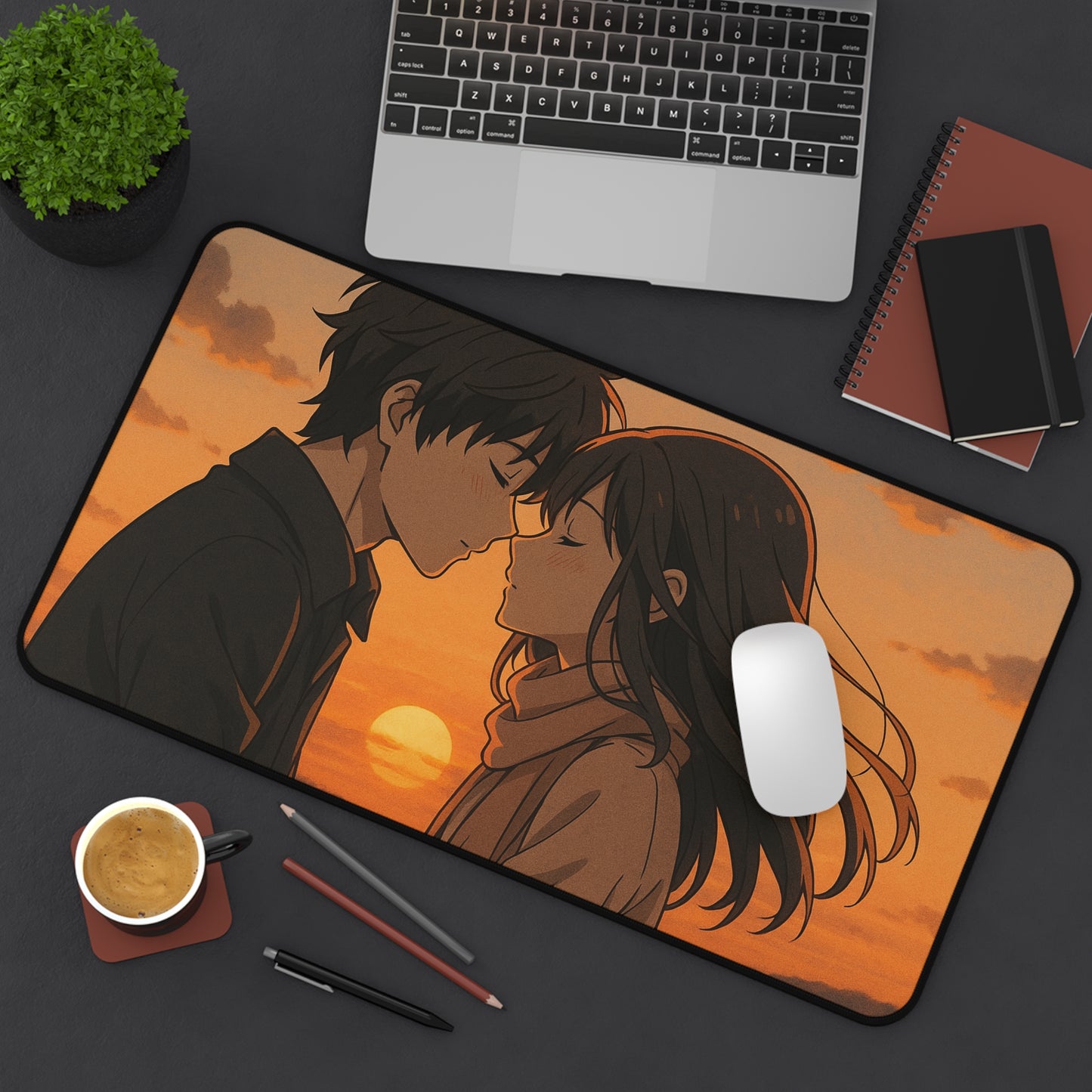 Romantic Sunset Desk Mat for Couples, Anime Desk Pad, Gaming Mat, Office Decor, Gift for Him or Her